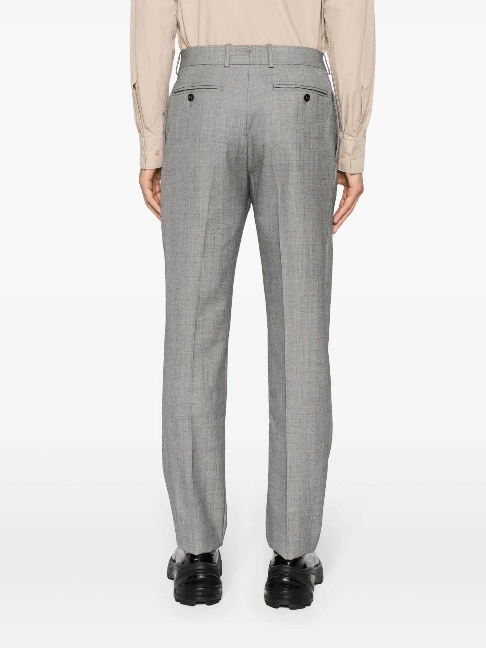 mid-rise wool tailored trousers