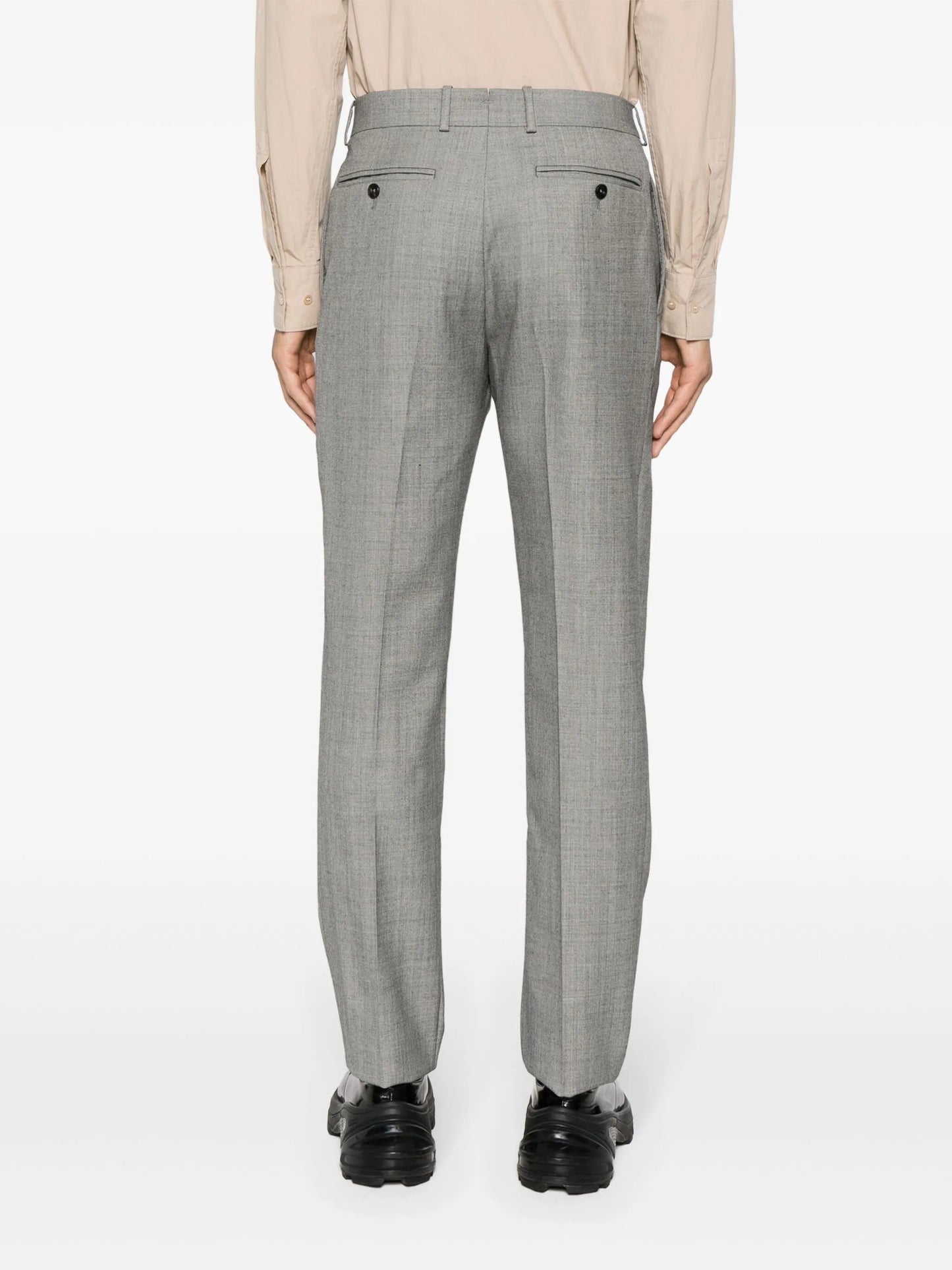 mid-rise wool tailored trousers