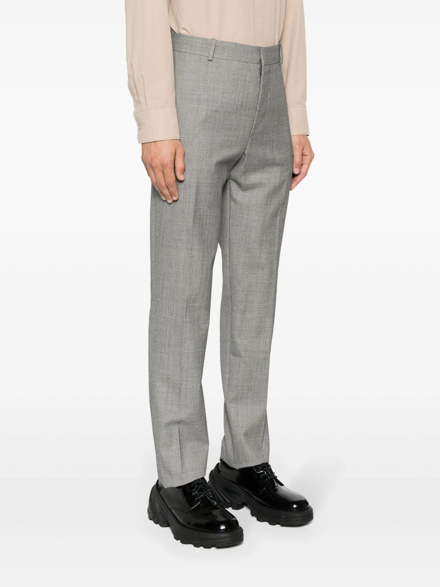 mid-rise wool tailored trousers