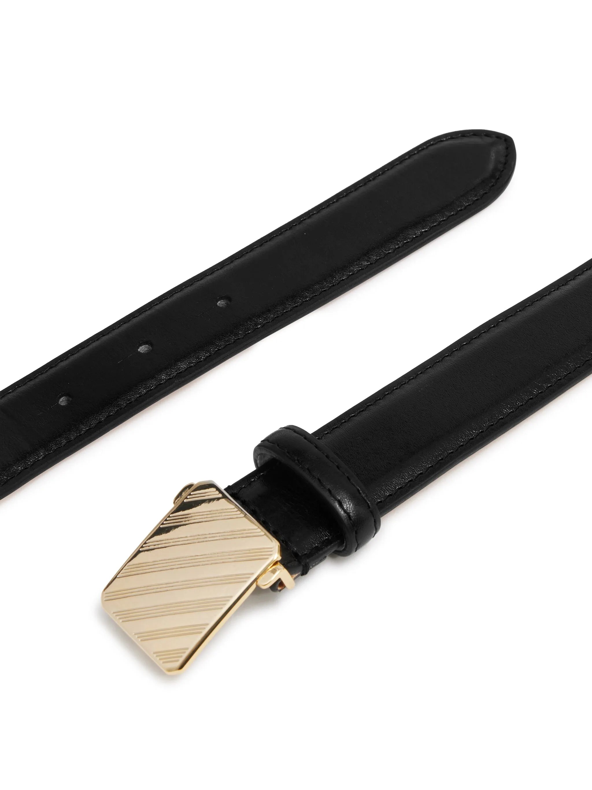 sliding-buckle leather belt