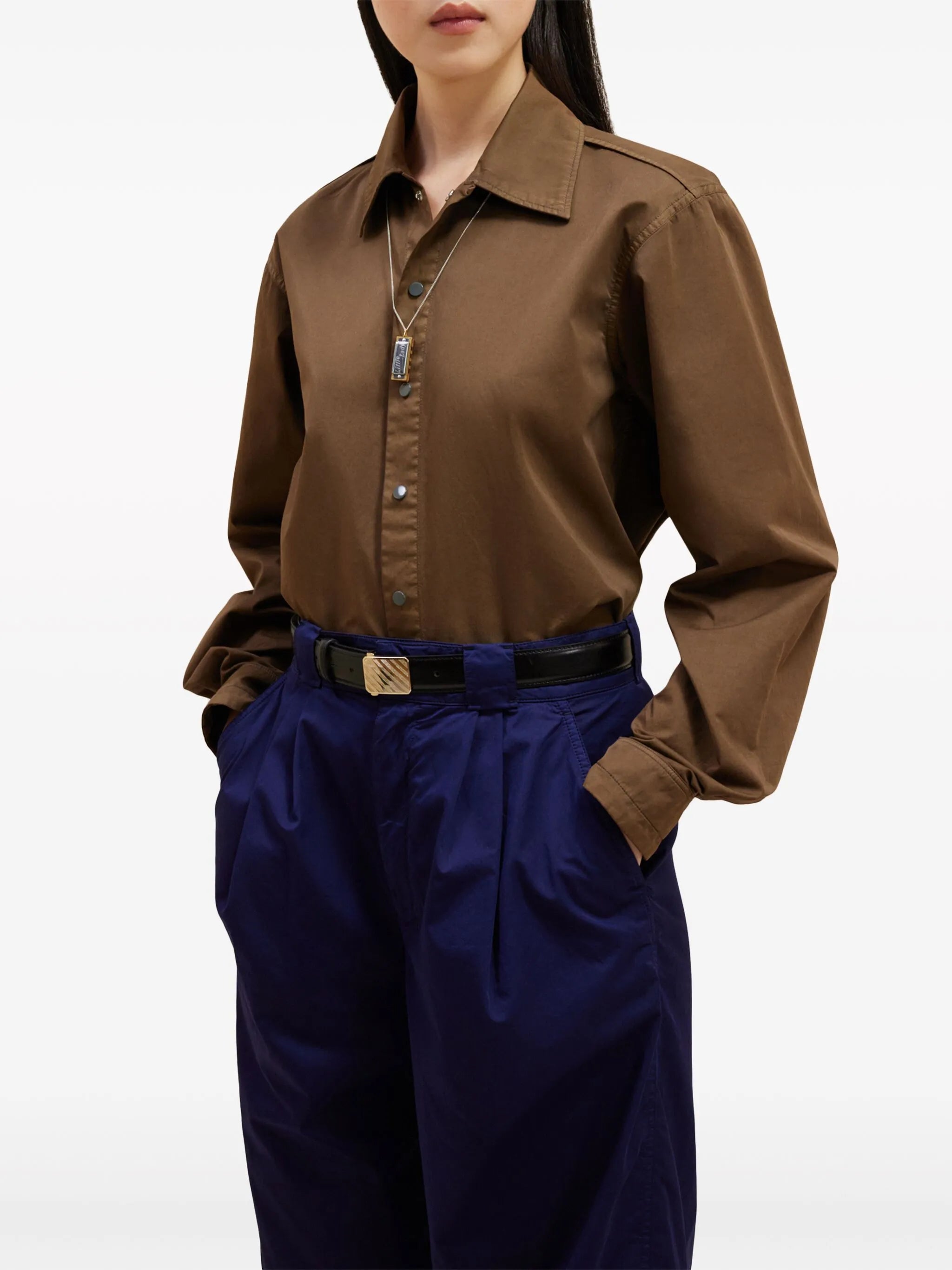 sliding-buckle leather belt