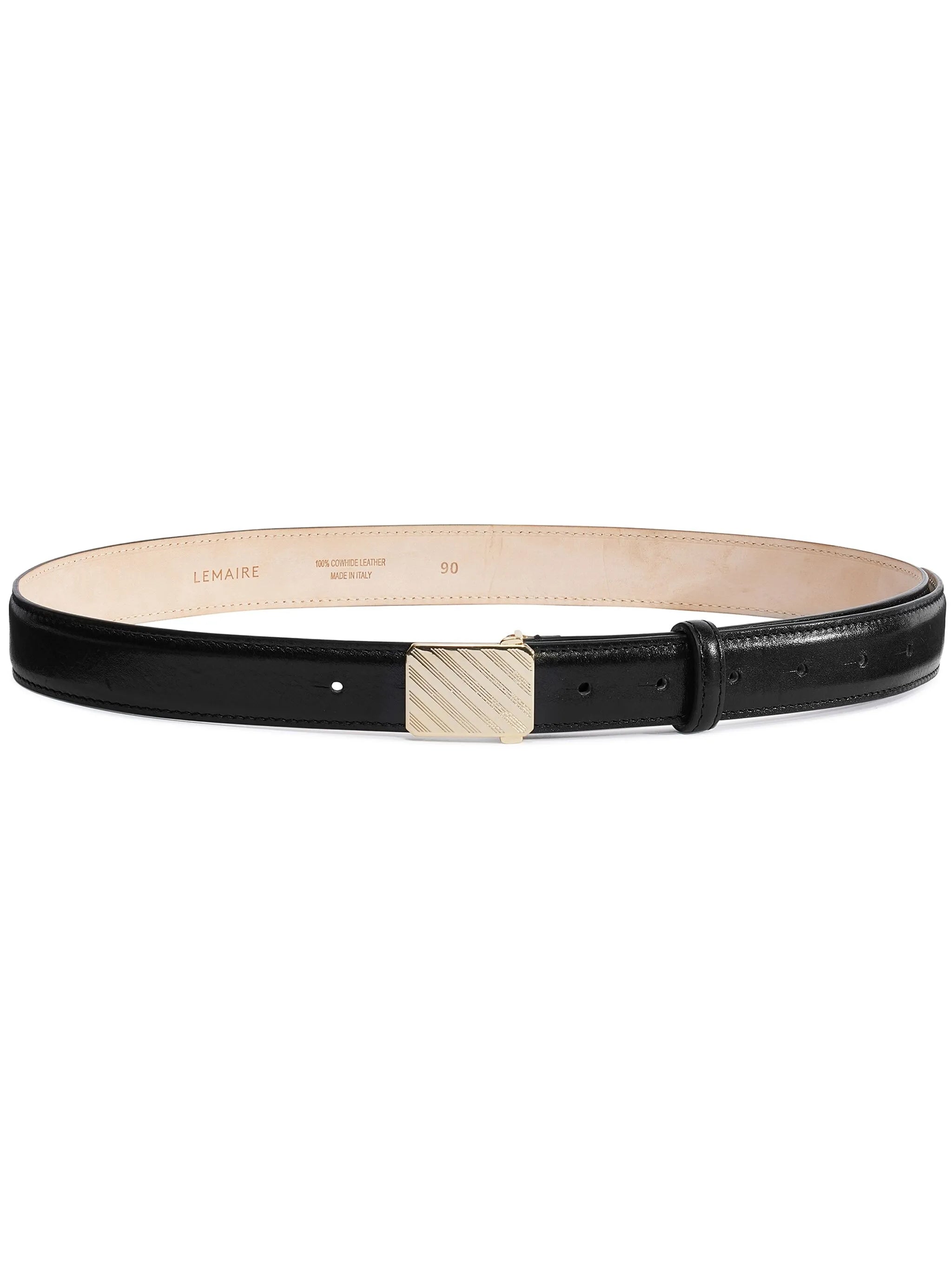 sliding-buckle leather belt
