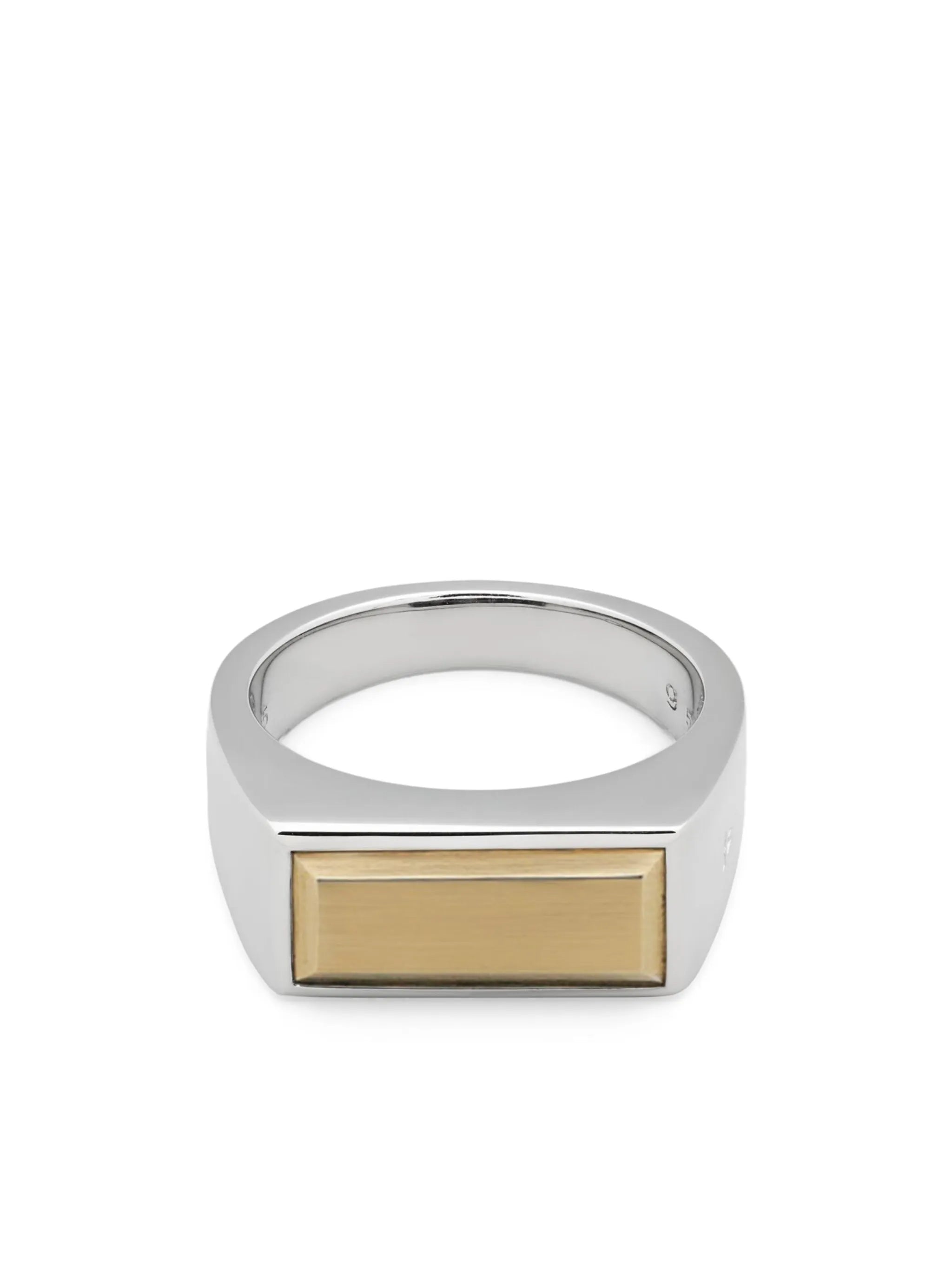 9kt yellow gold and sterling silver Peaky ring