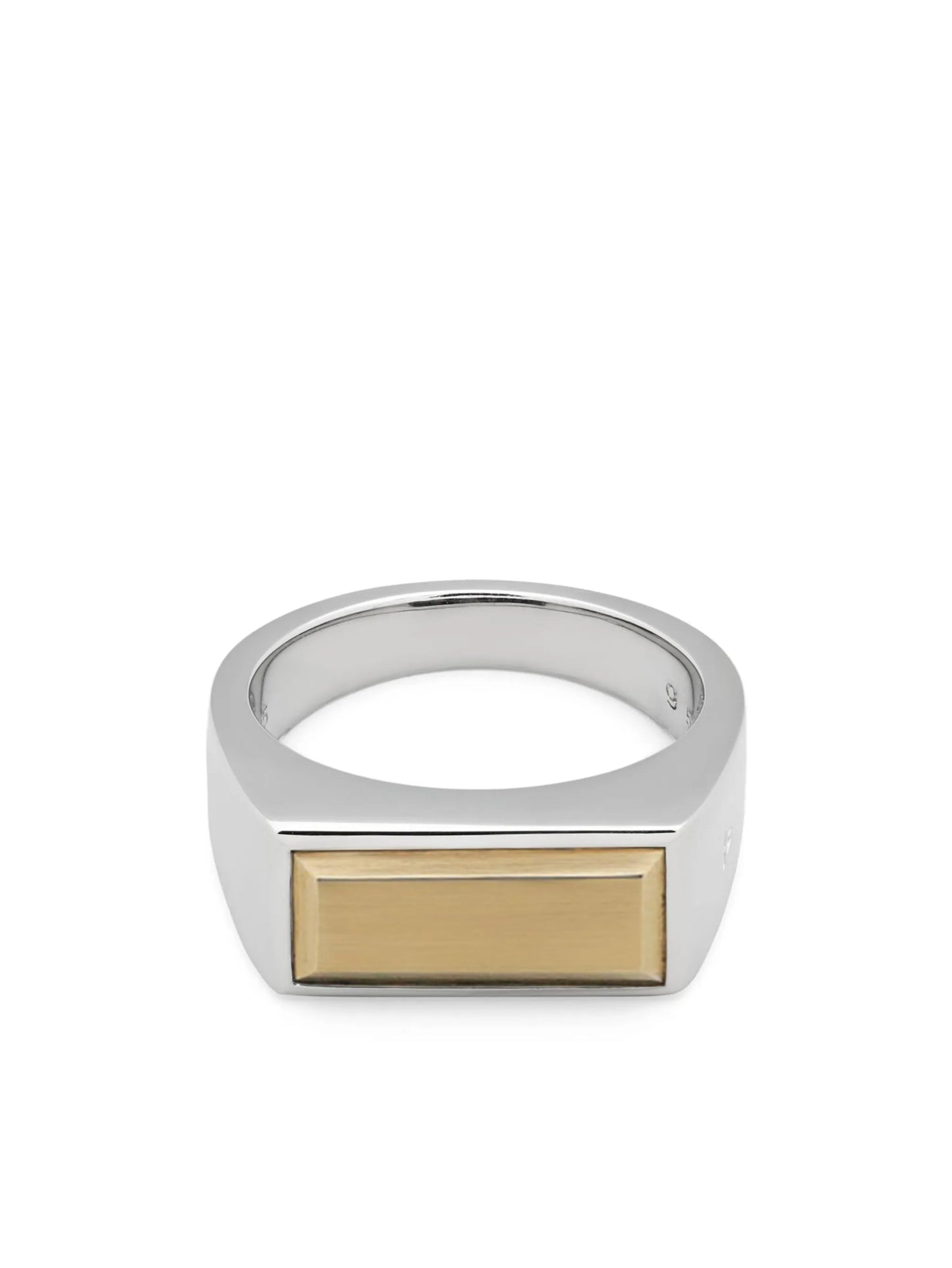 9kt yellow gold and sterling silver Peaky ring