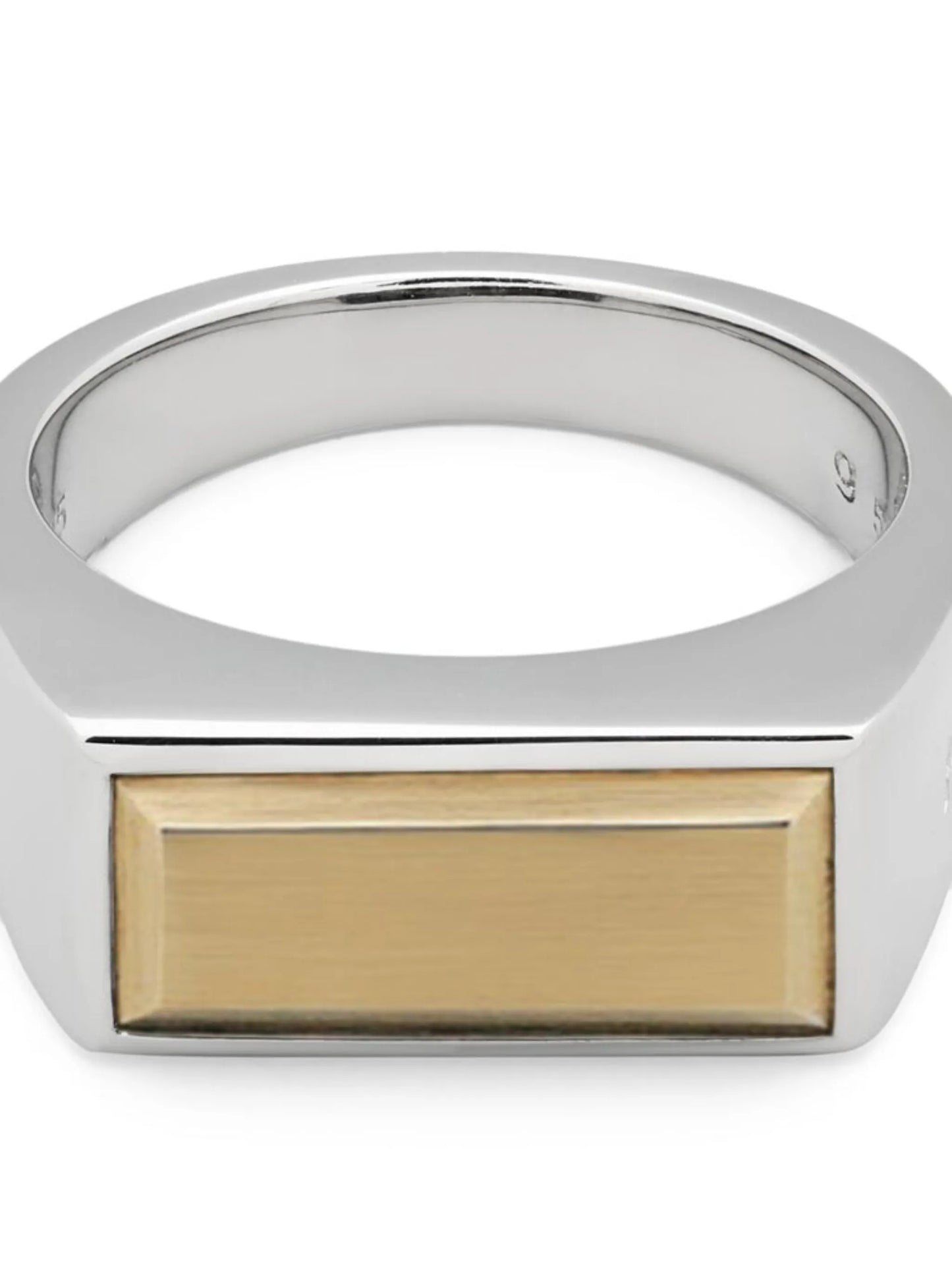 9kt yellow gold and sterling silver Peaky ring