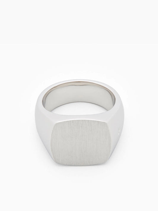 Cushion Satin signet ring