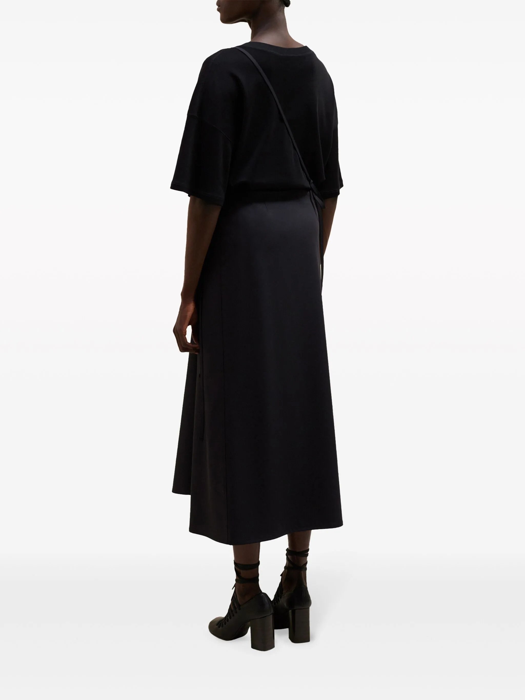 tied wrap midi skirt