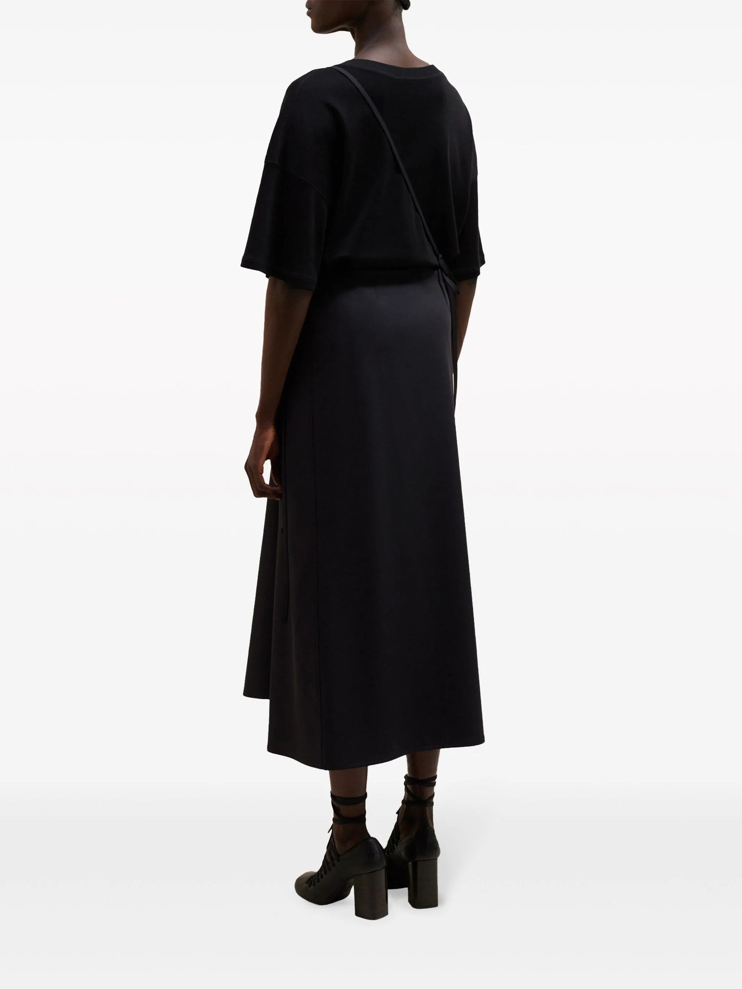 tied wrap midi skirt