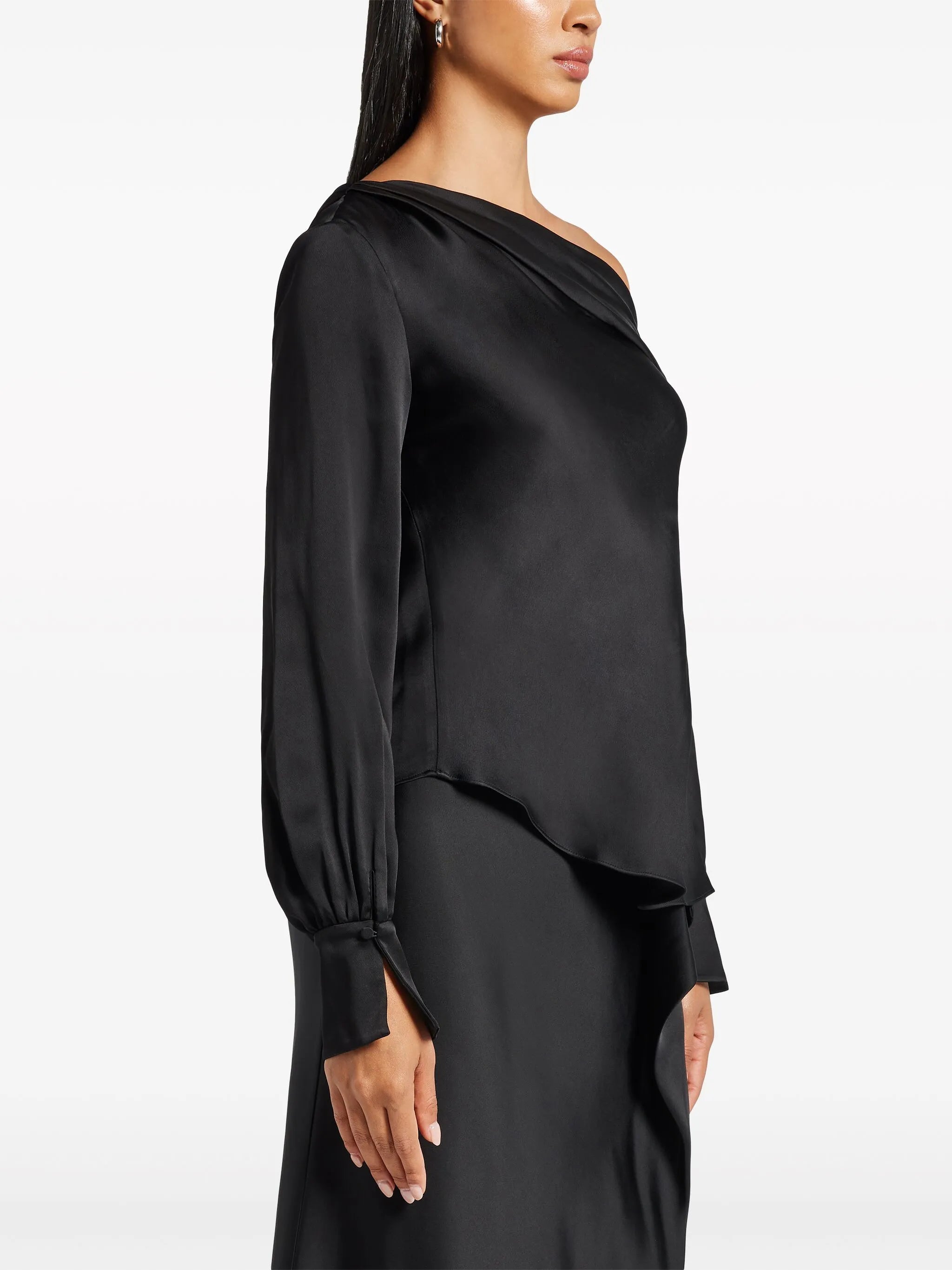 Alice cold-shoulder satin blouse