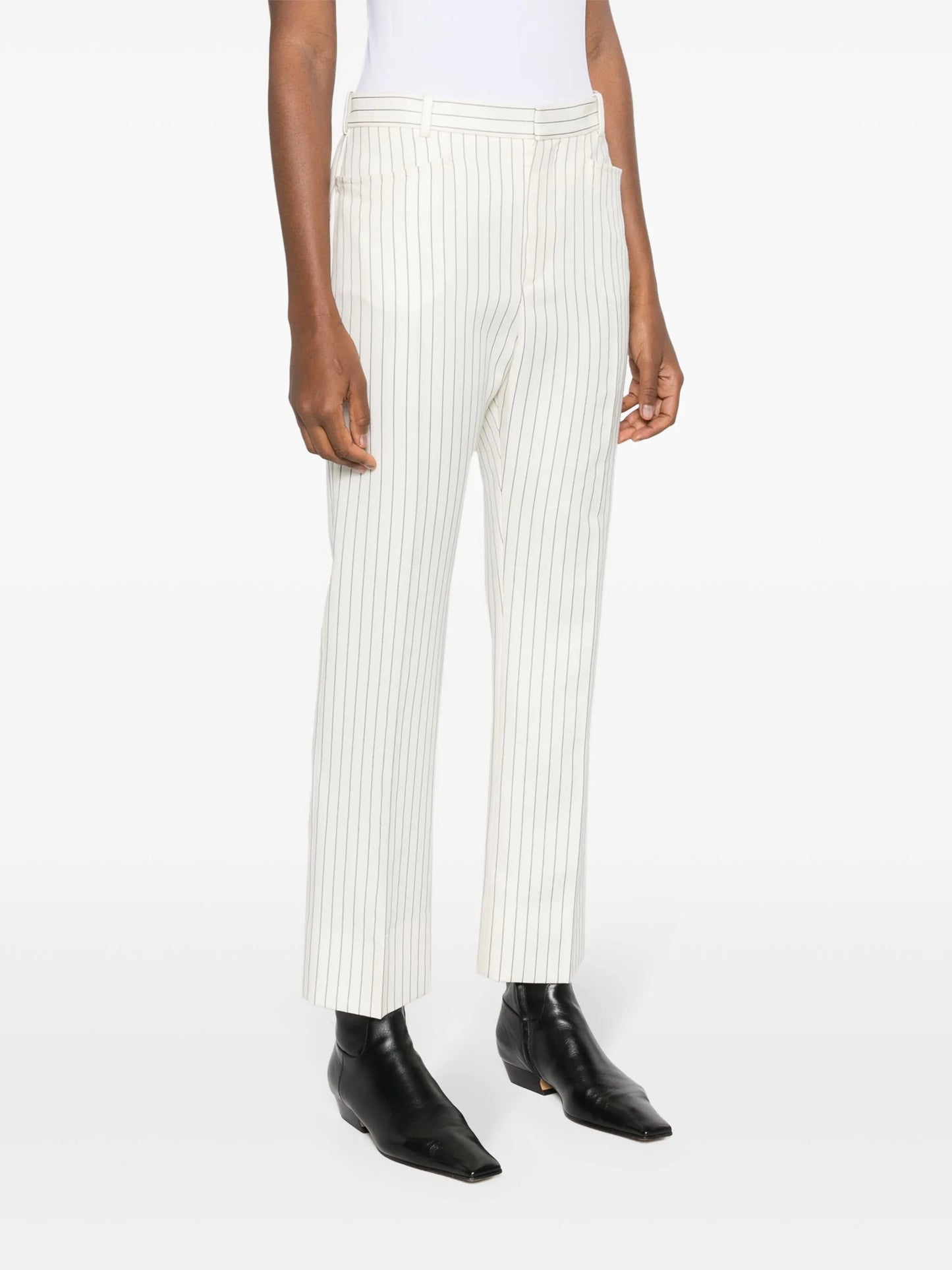 striped straight-leg trousers