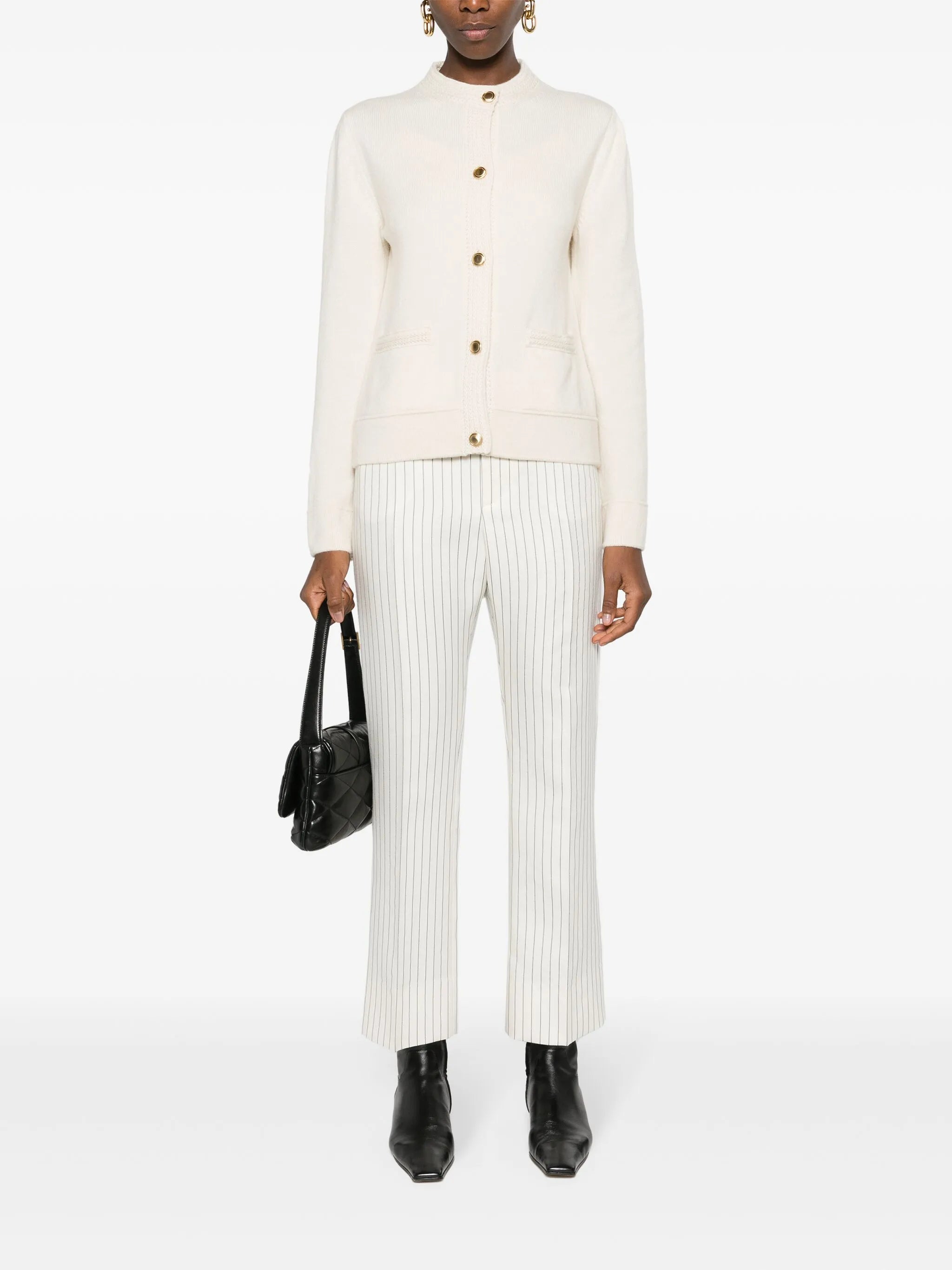 striped straight-leg trousers