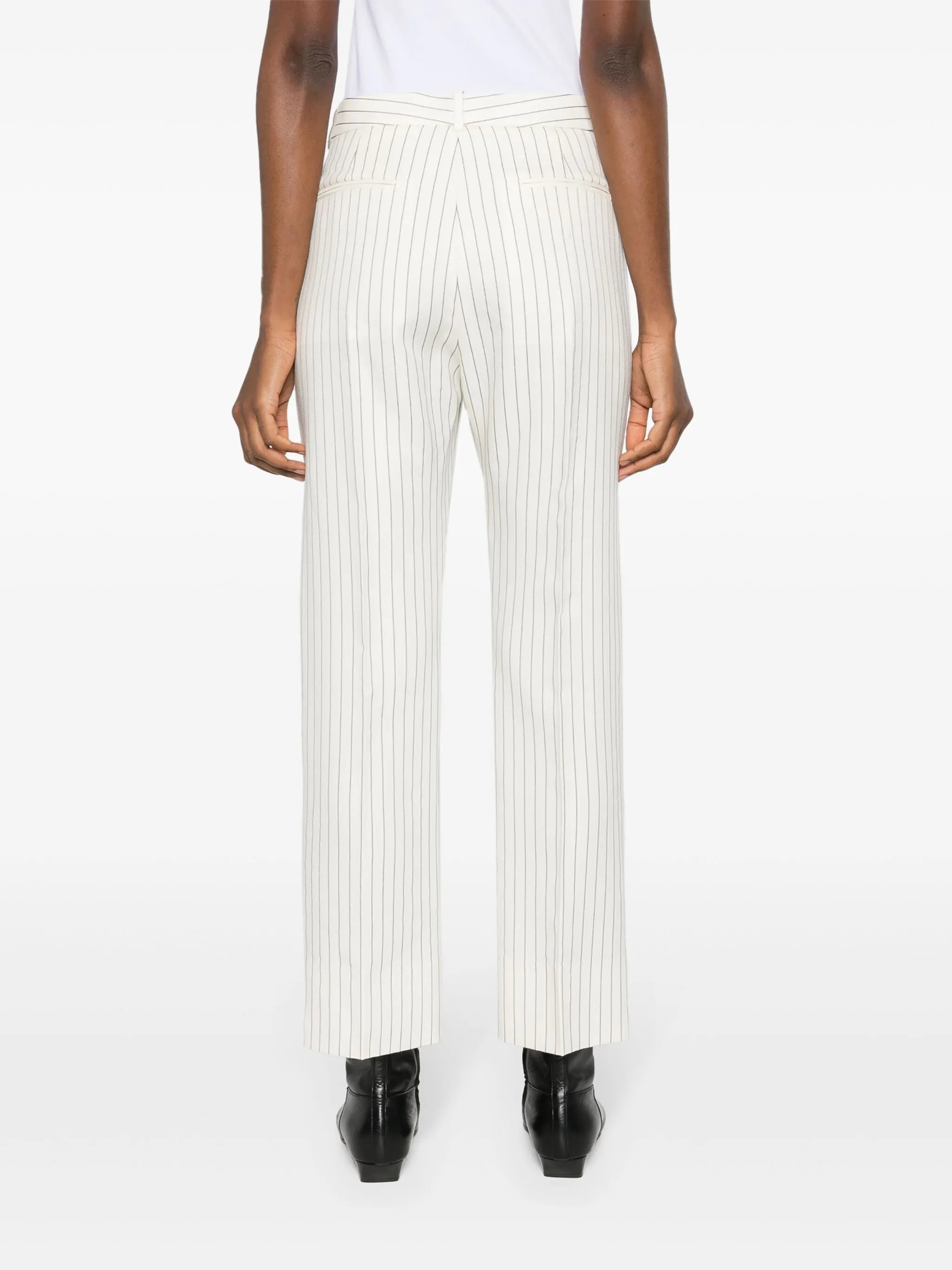 striped straight-leg trousers