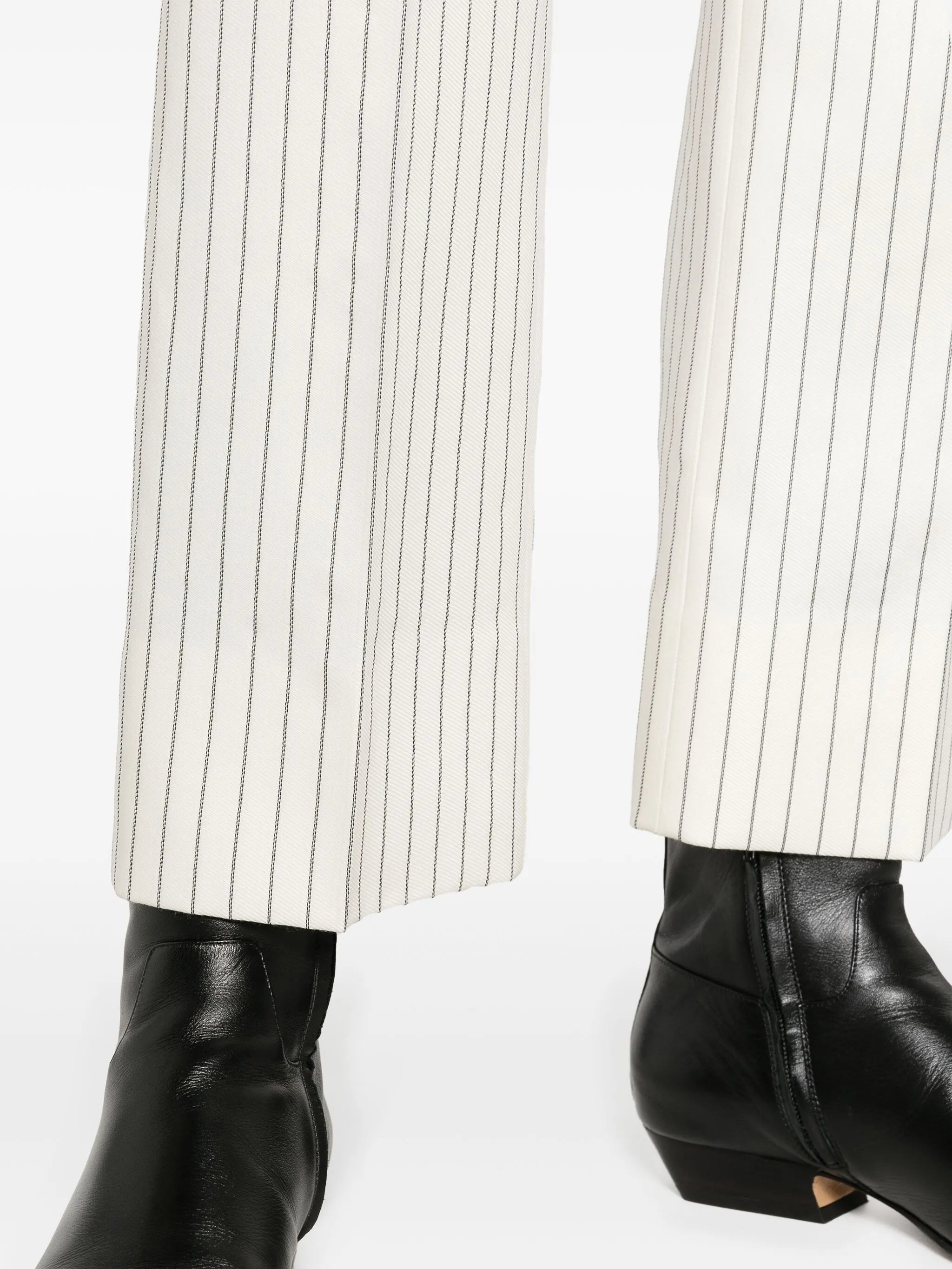 striped straight-leg trousers