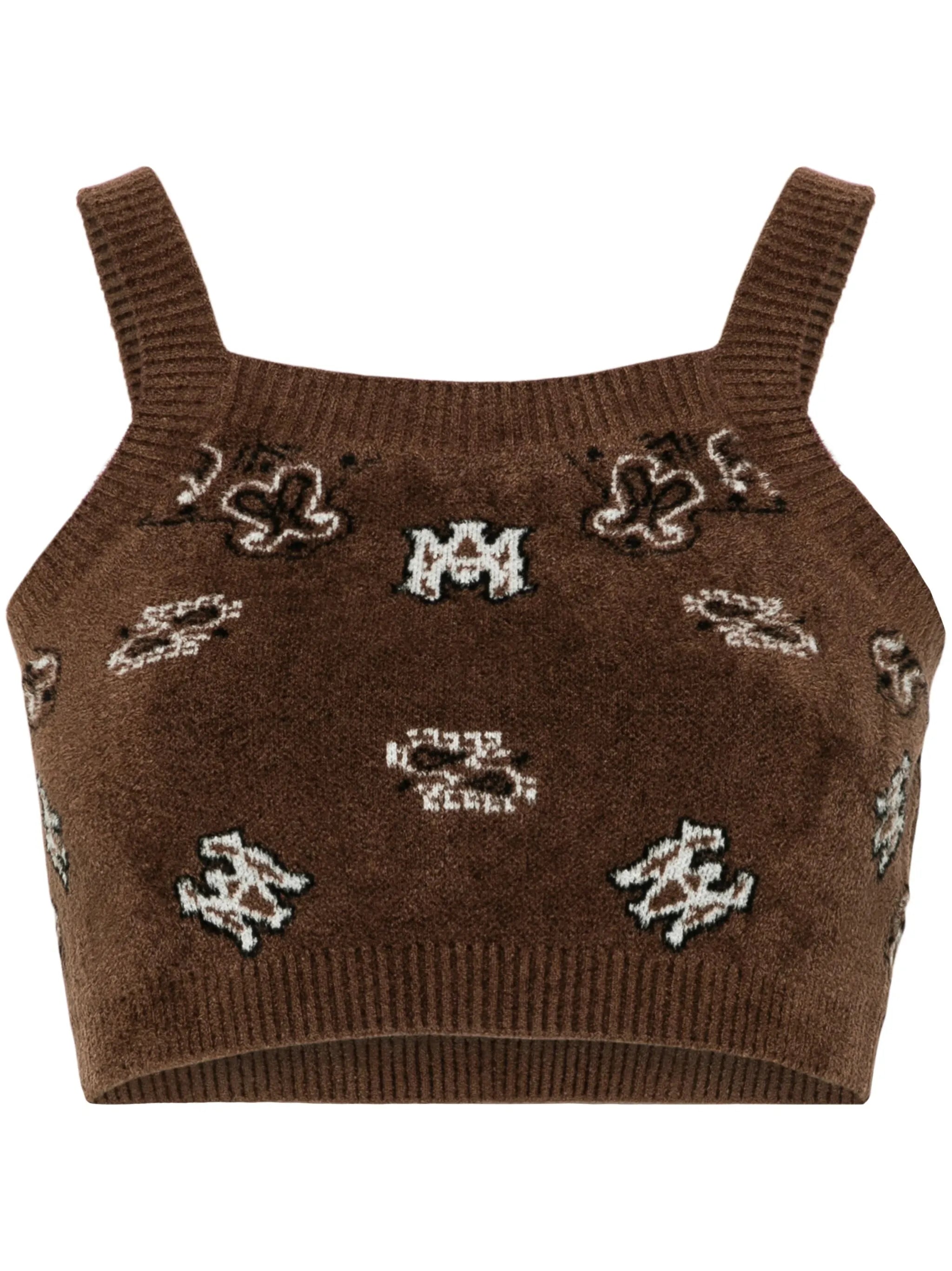 bandana-print terry-cloth tank top