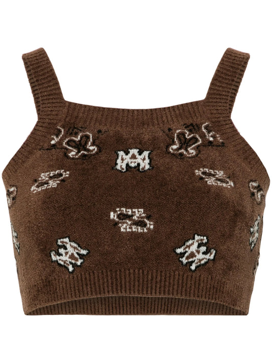 bandana-print terry-cloth tank top
