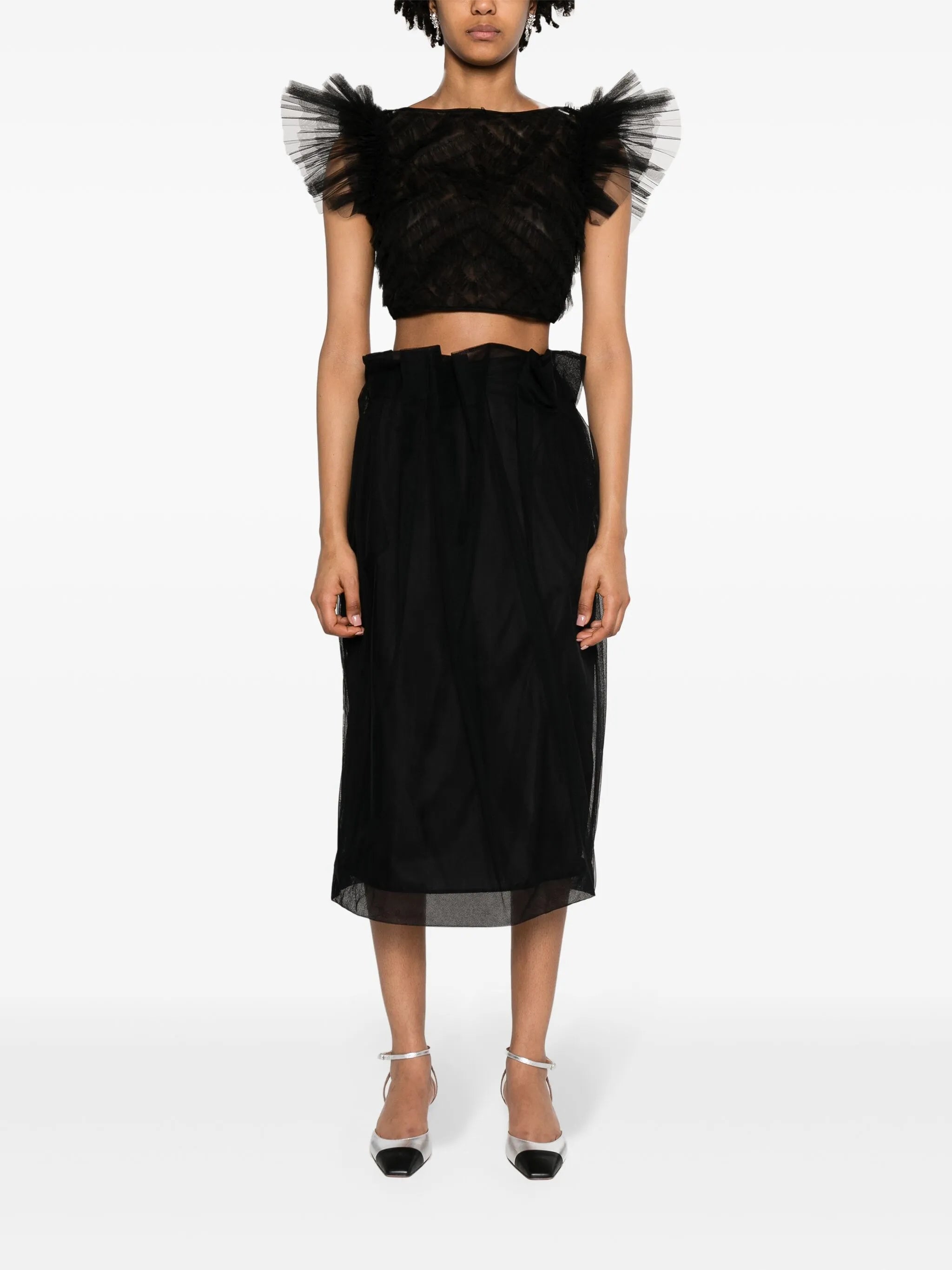 ruffled tulle top