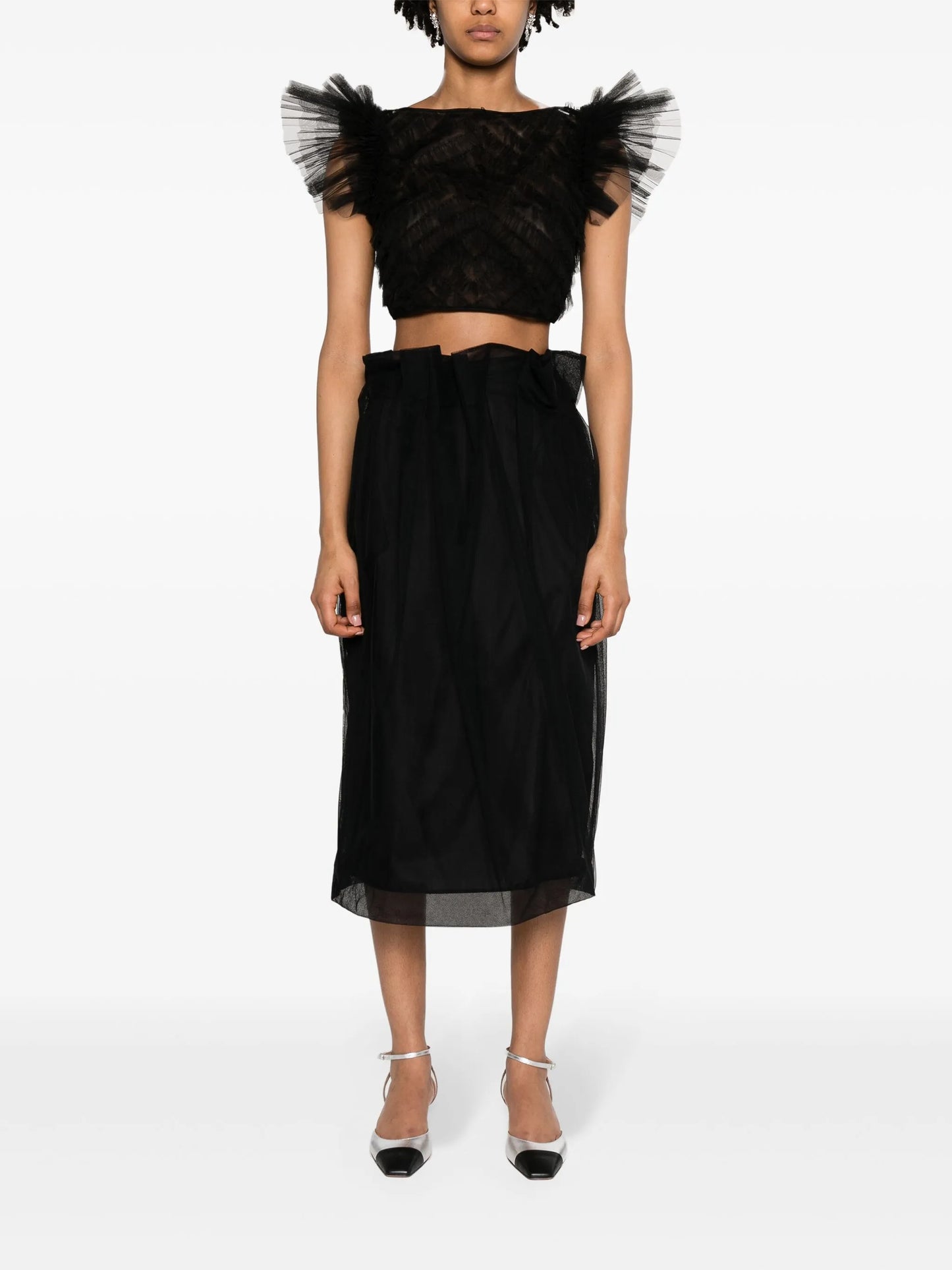 ruffled tulle top
