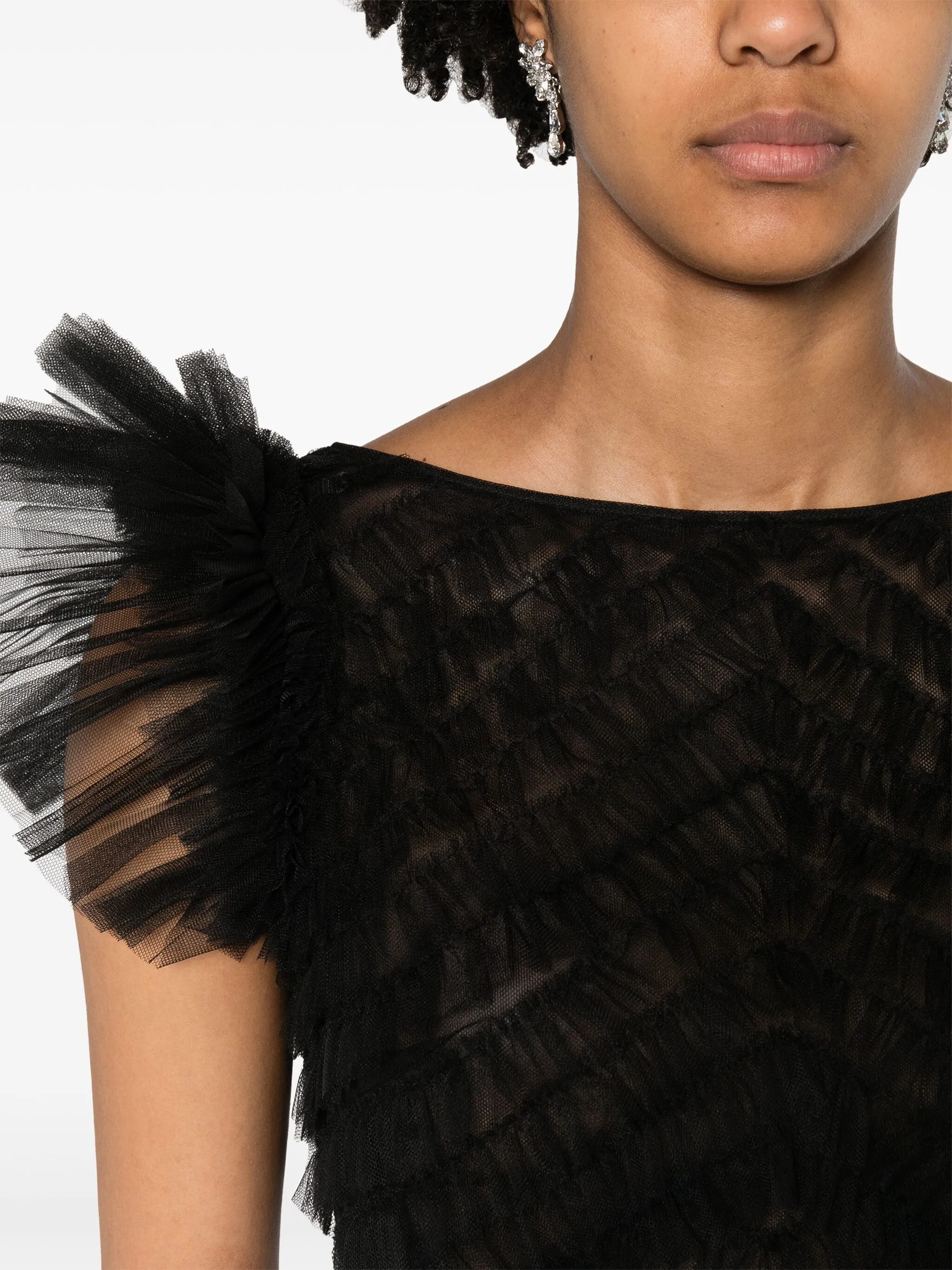 ruffled tulle top