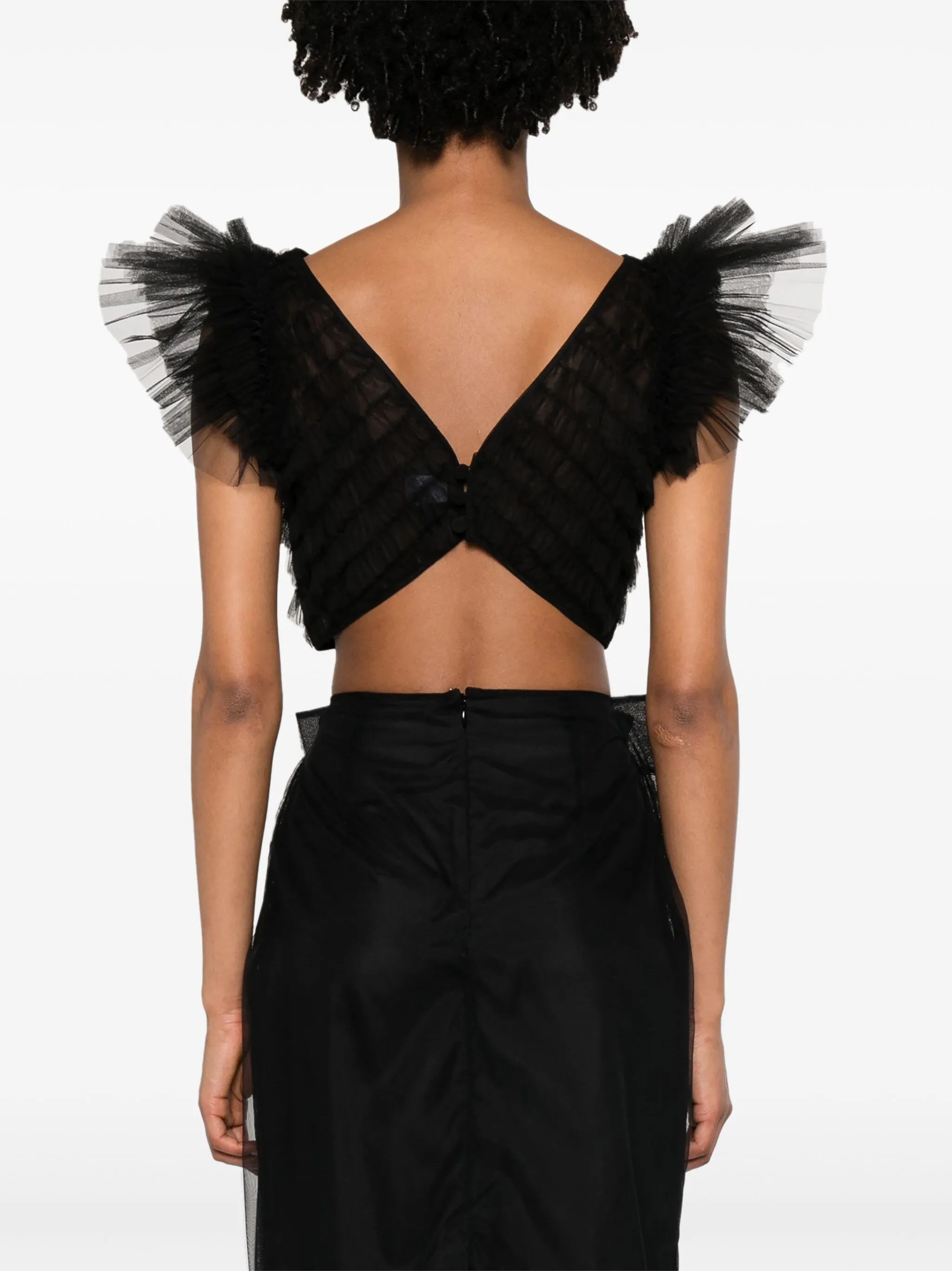 ruffled tulle top