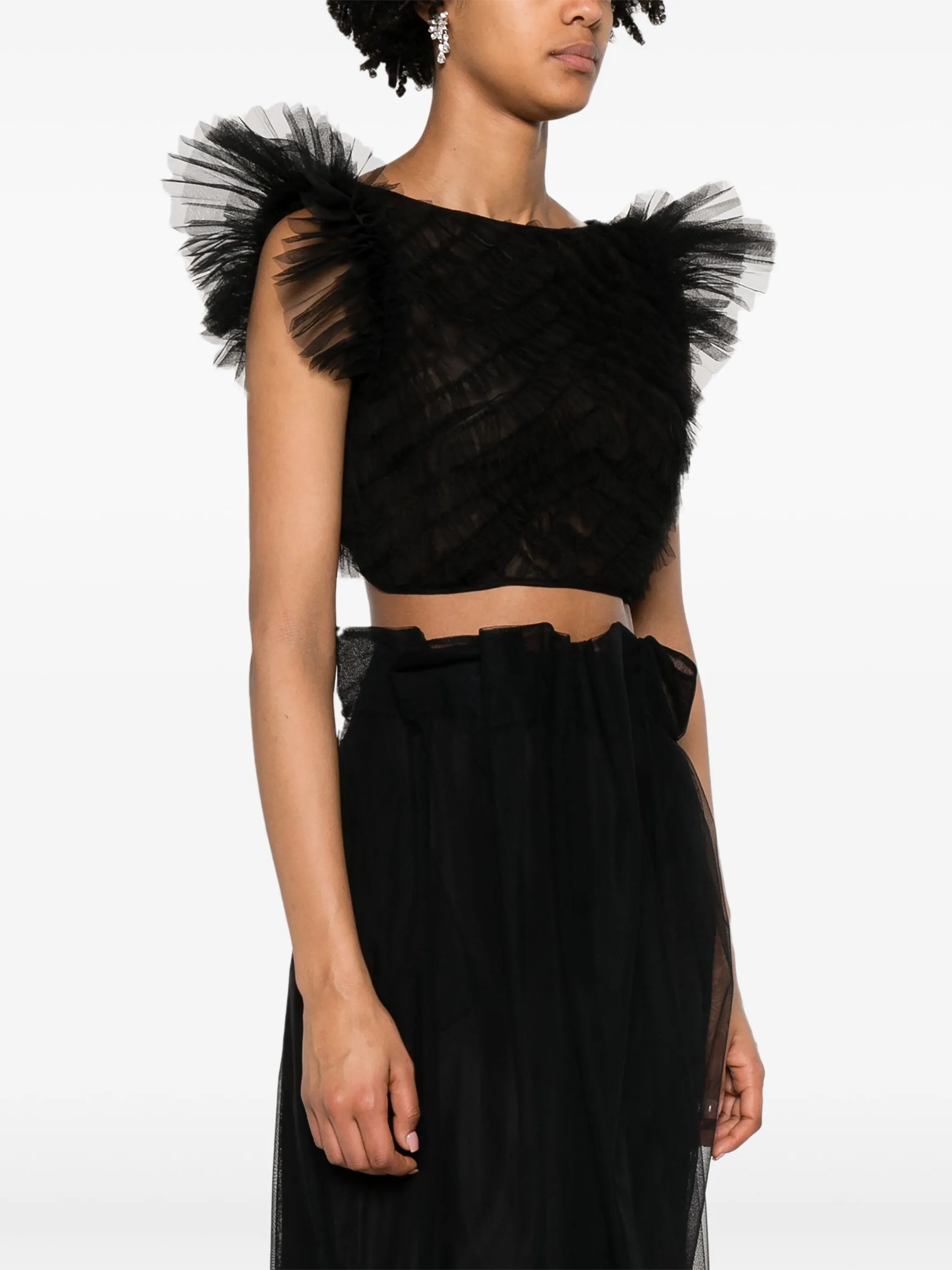 ruffled tulle top
