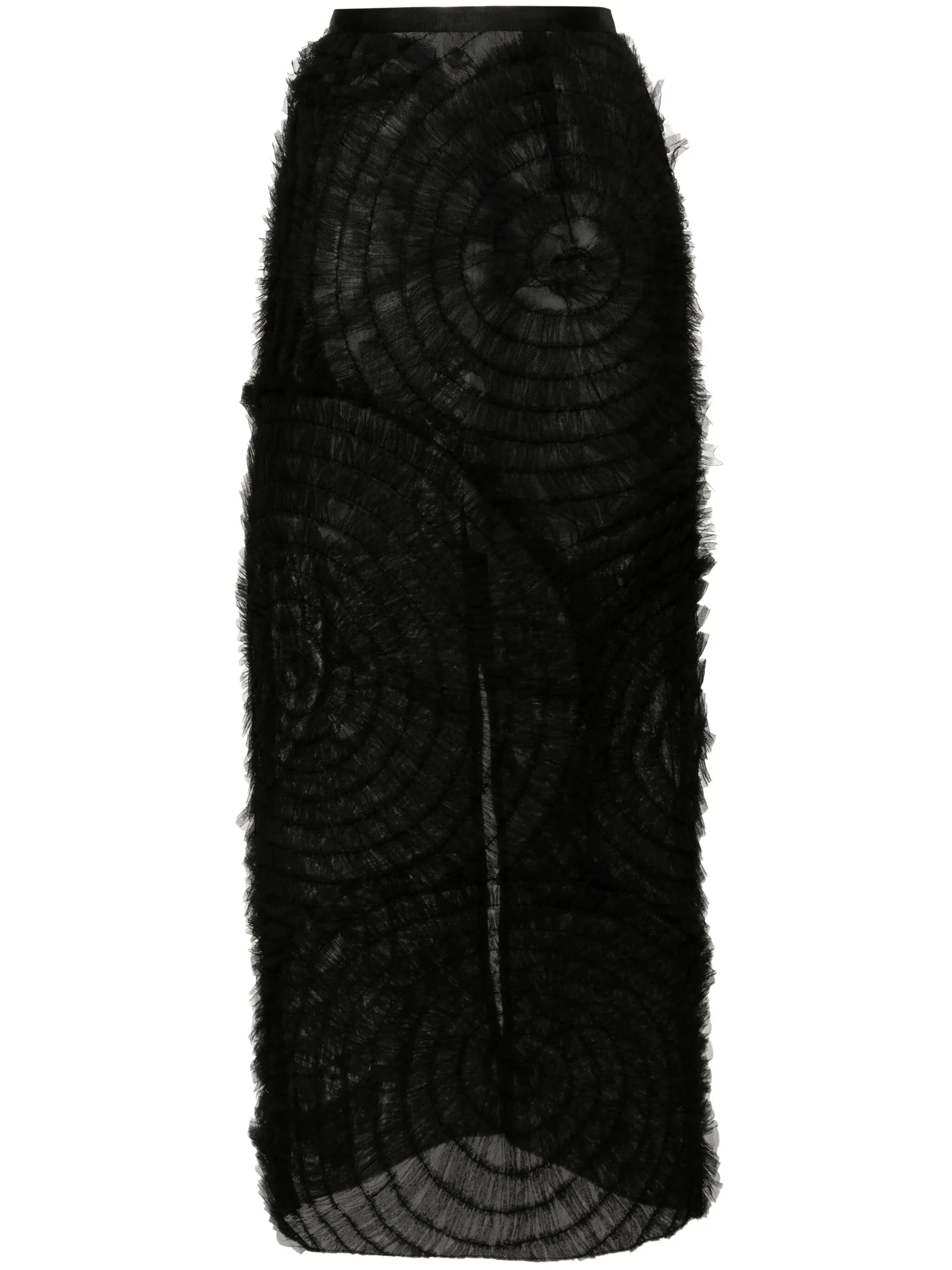 ruffled sheer maxi skirt