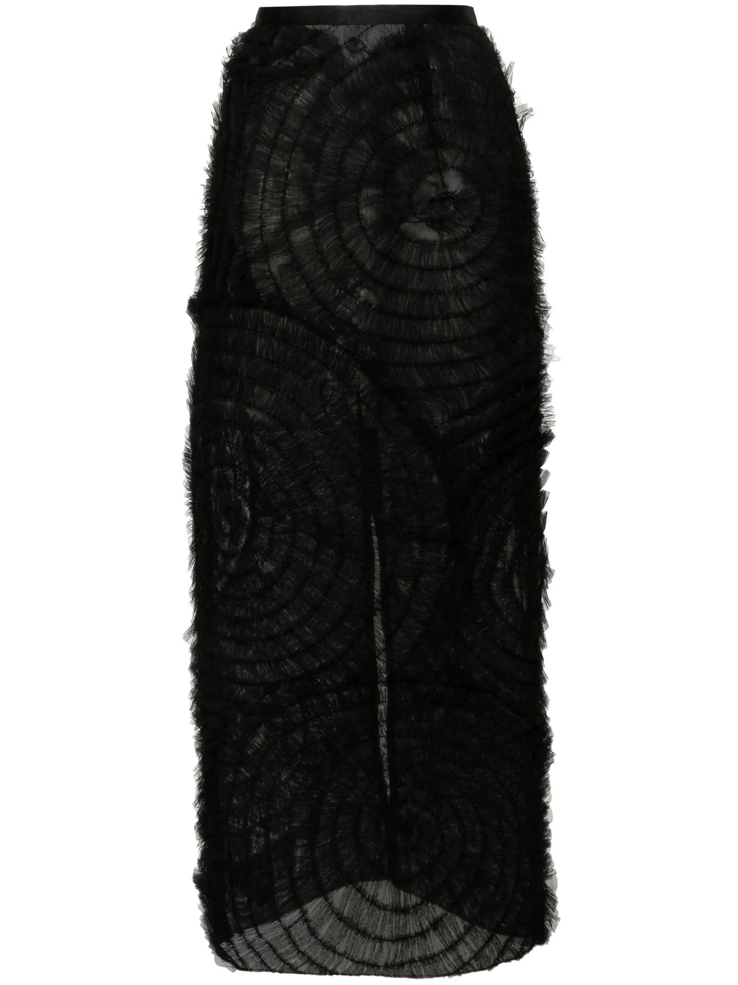 ruffled sheer maxi skirt