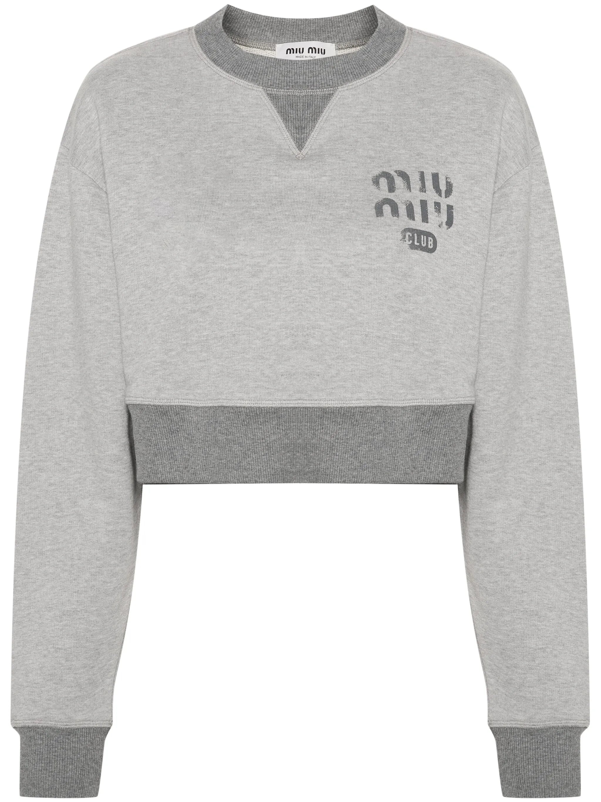 logo-print cropped cotton sweatshirt