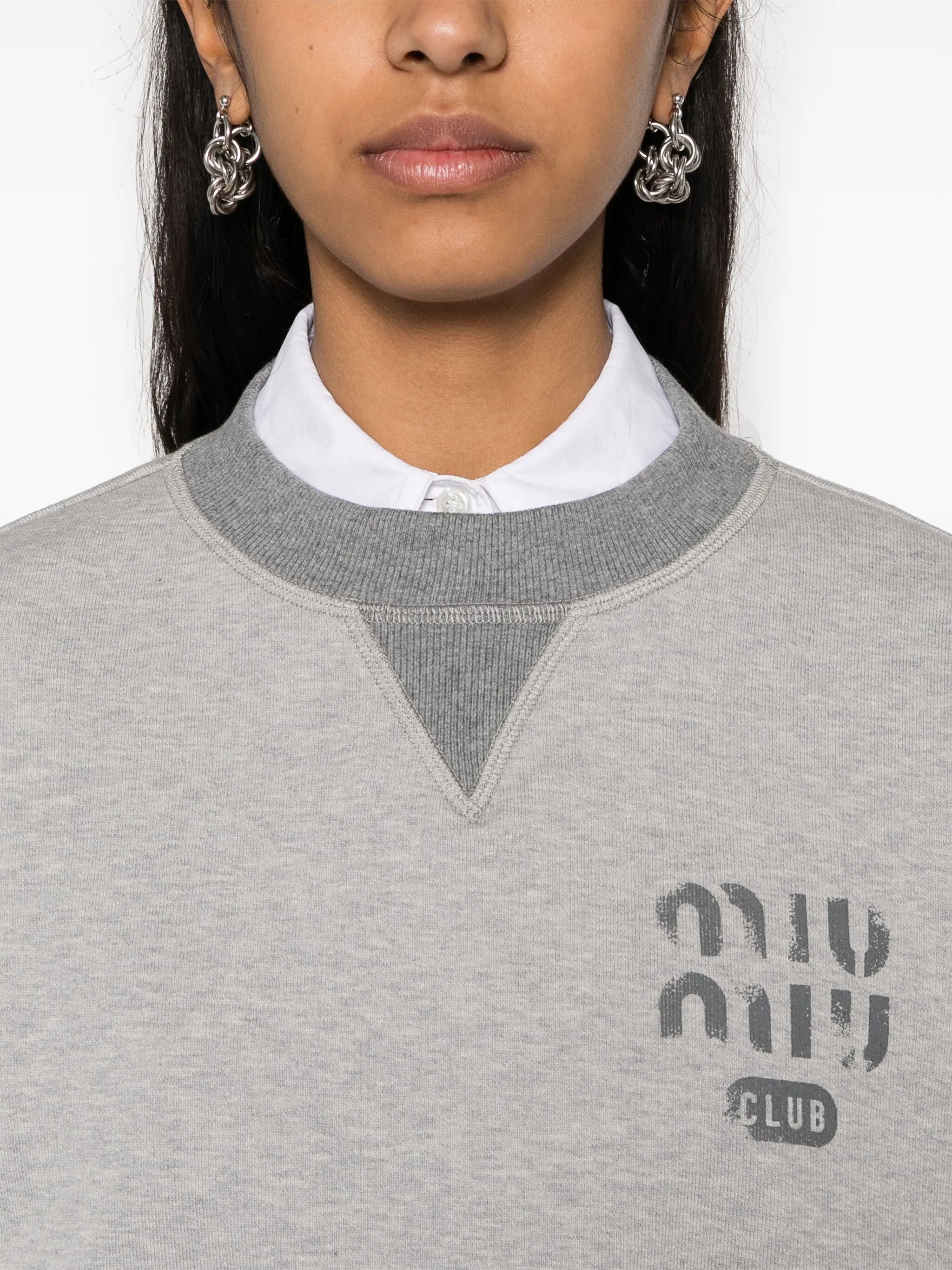 logo-print cropped cotton sweatshirt