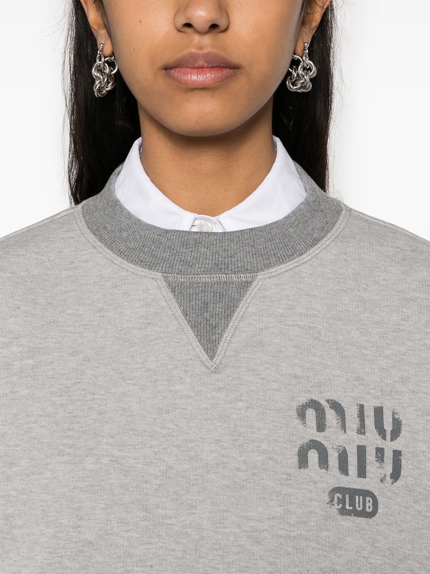 logo-print cropped cotton sweatshirt