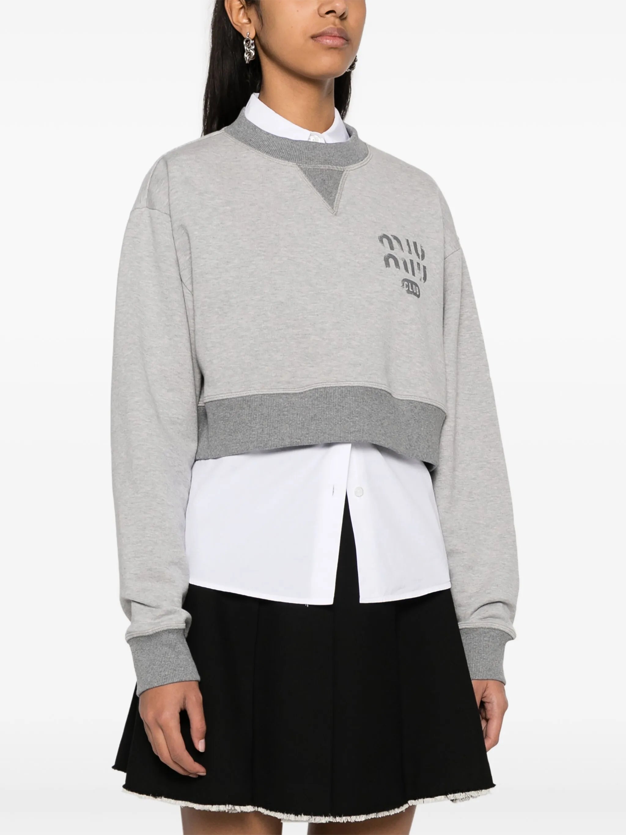 logo-print cropped cotton sweatshirt