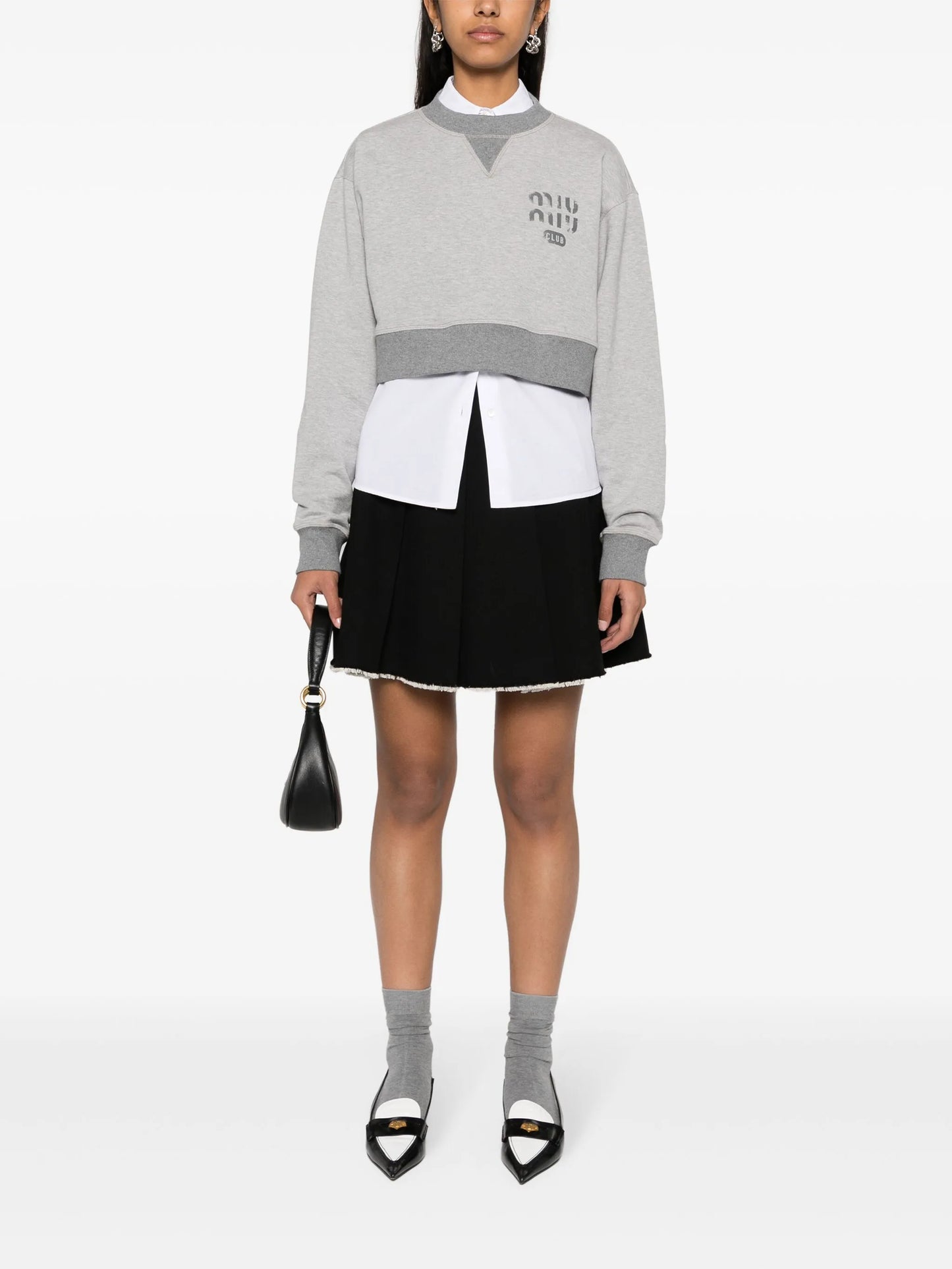 logo-print cropped cotton sweatshirt