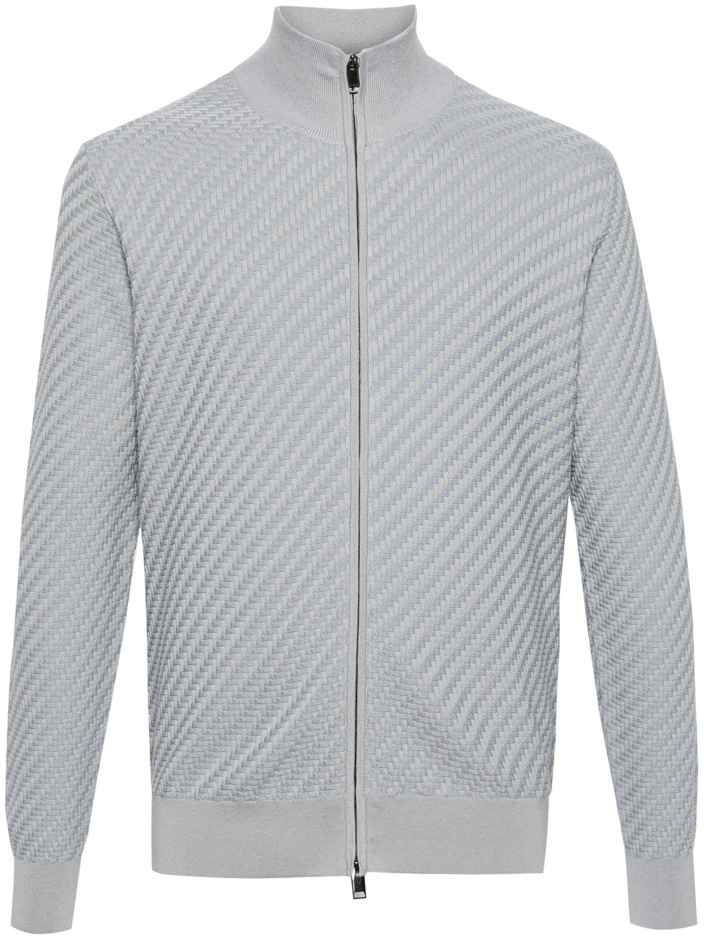 3D-knit zipped cardigan