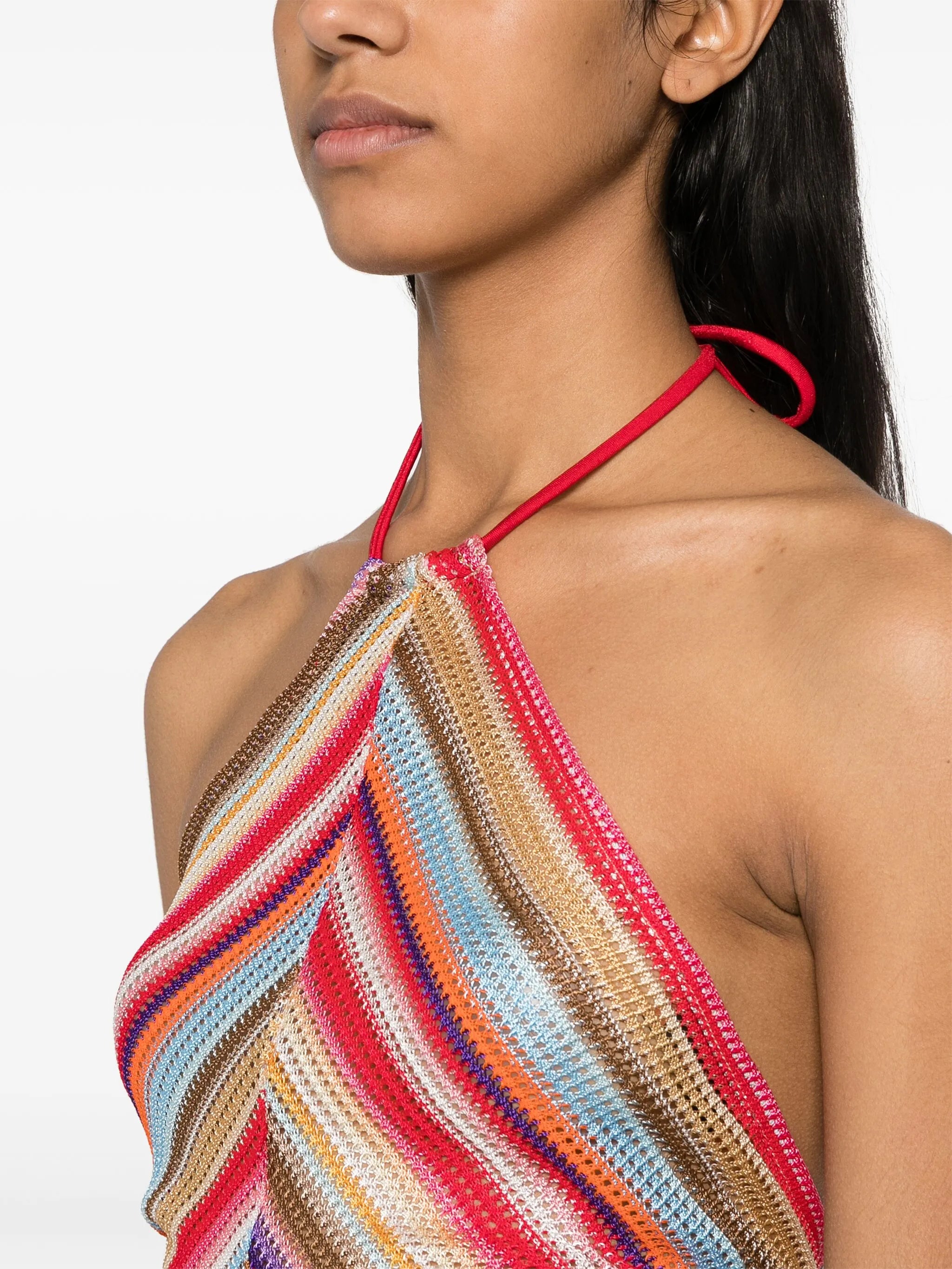 open-knit zigzag top