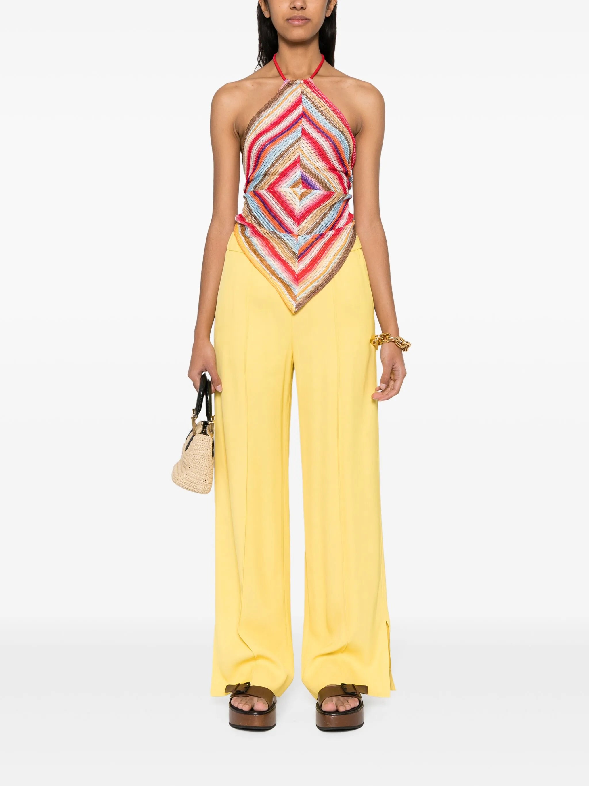 open-knit zigzag top