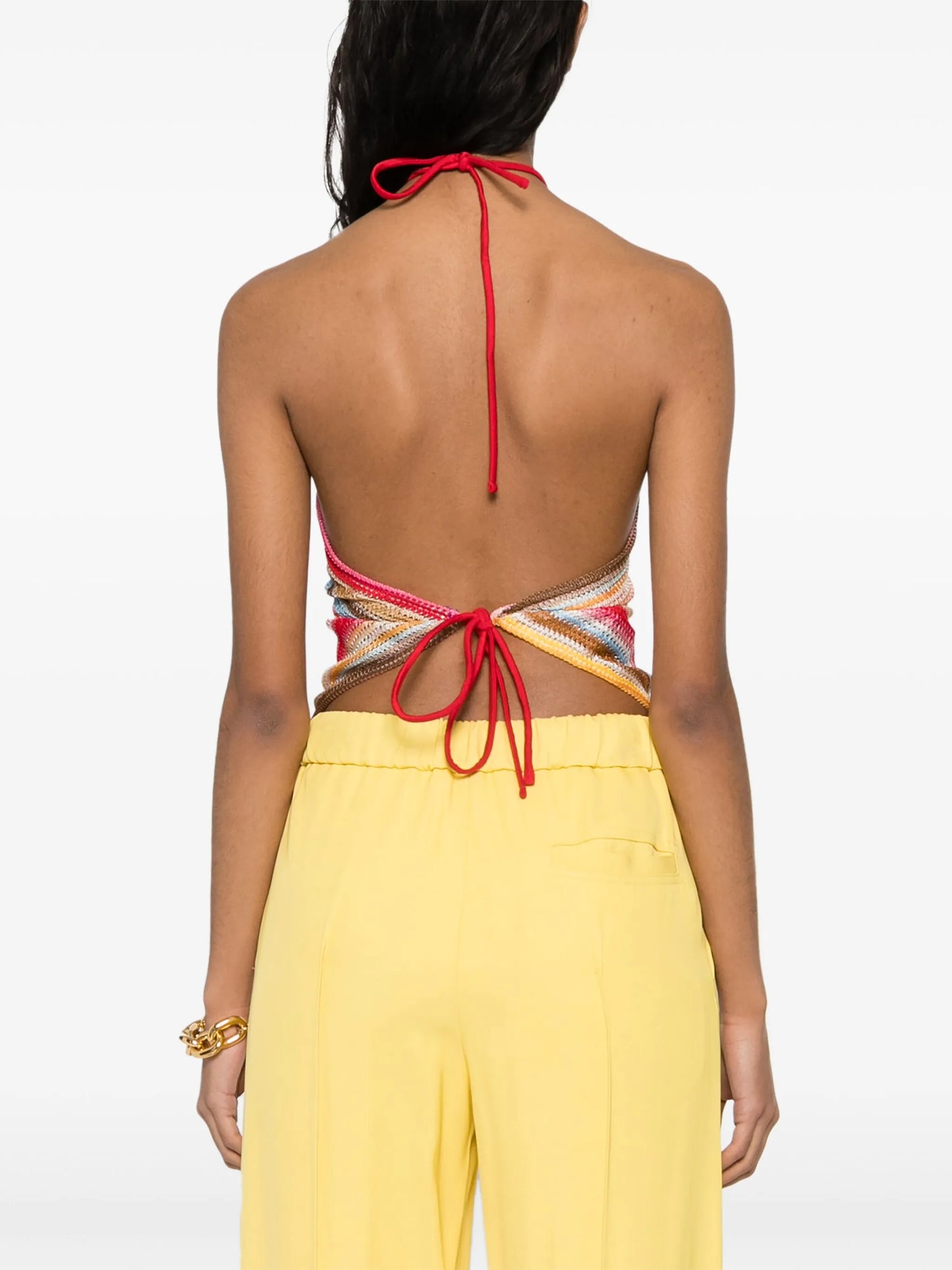 open-knit zigzag top
