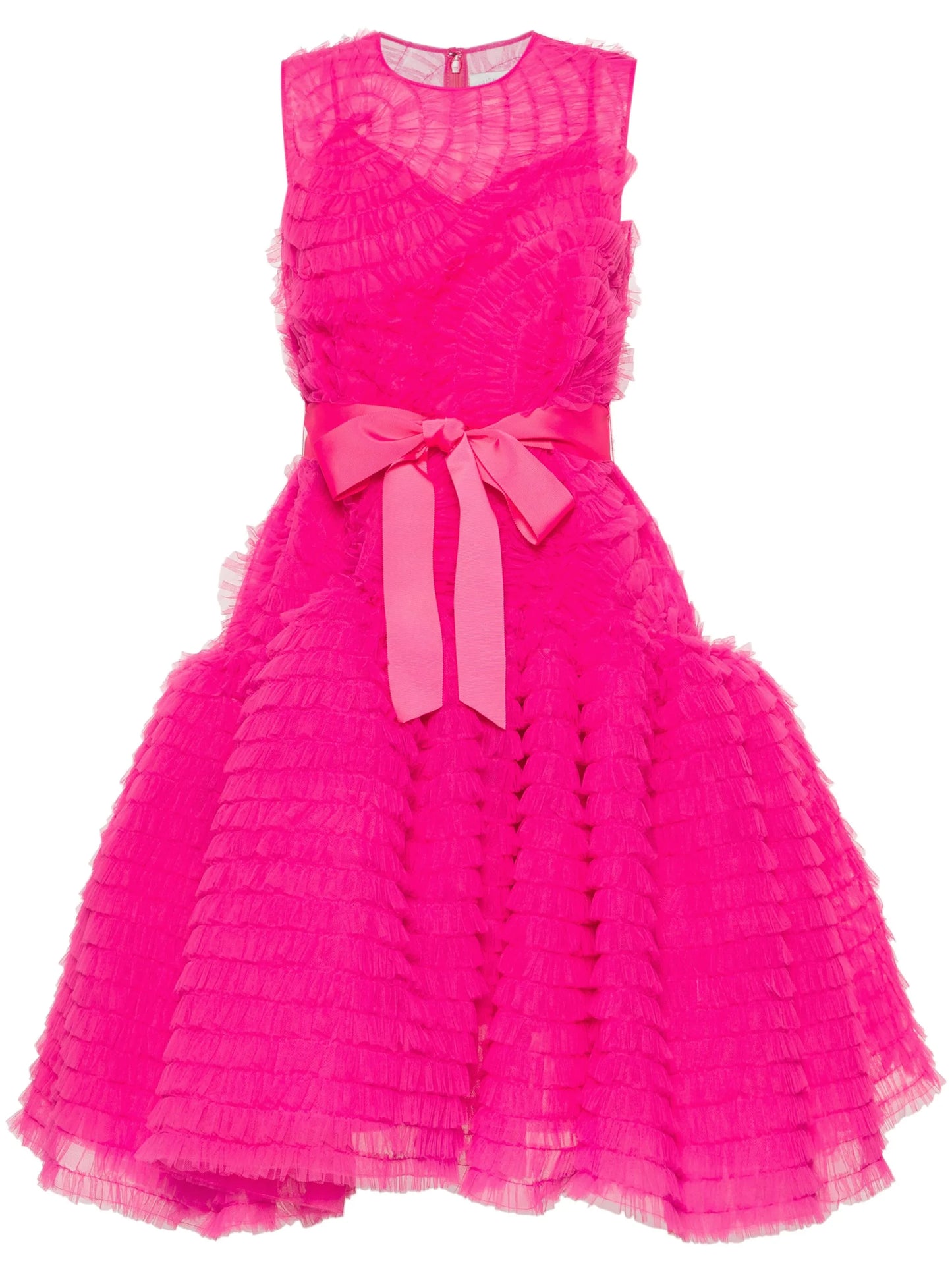 ruffled tulle midi dress