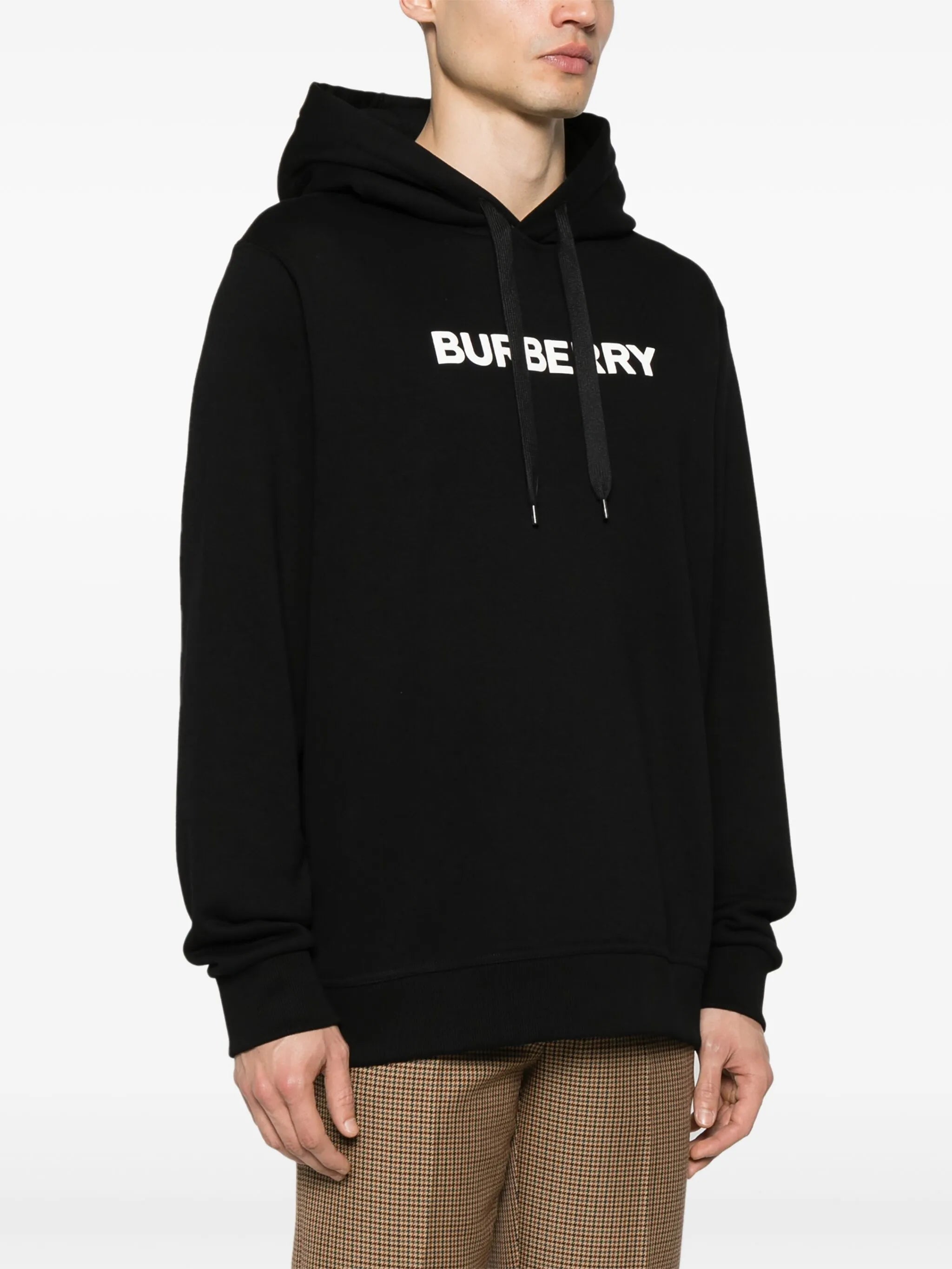 logo-print cotton hoodie