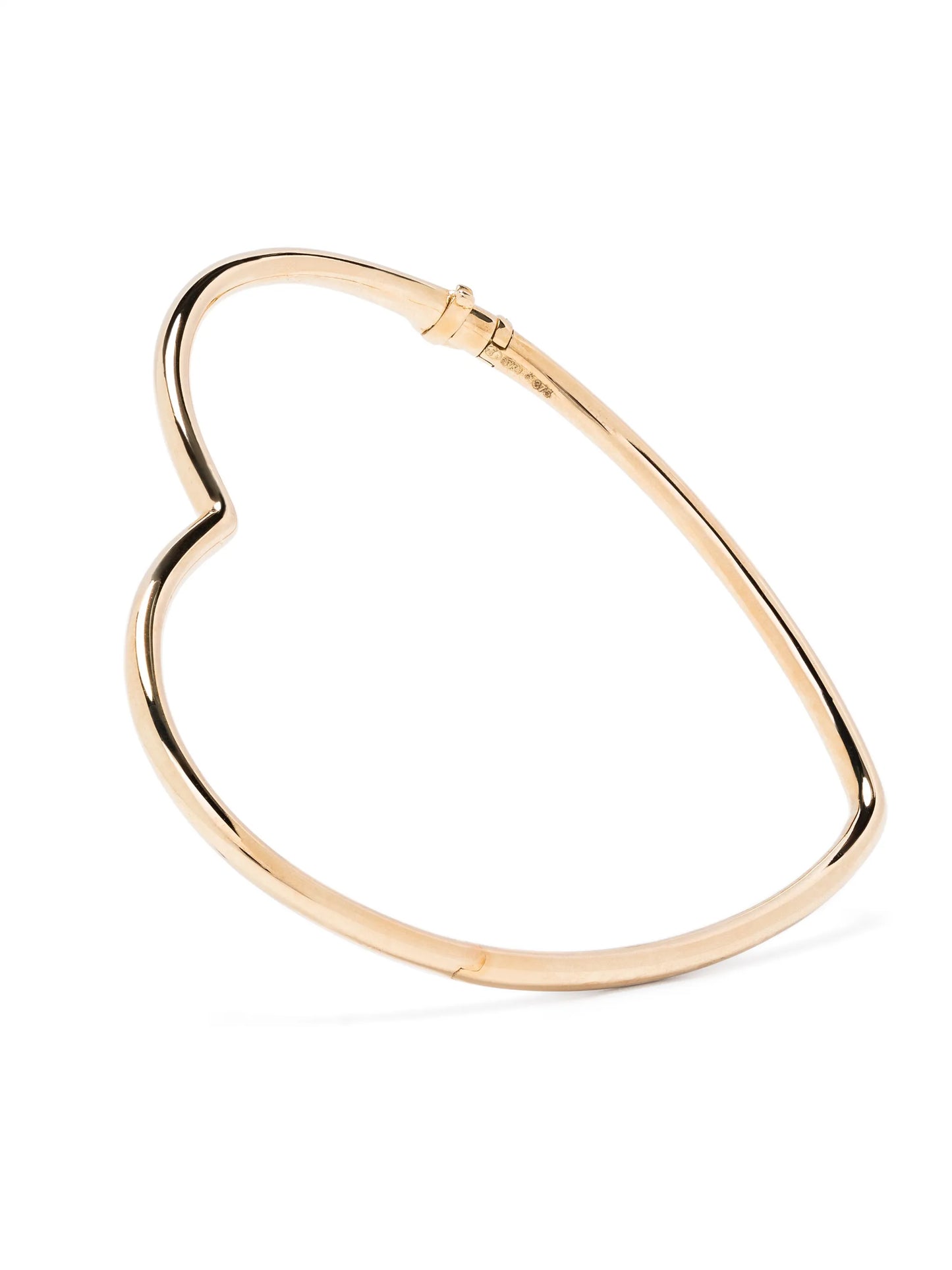 9kt yellow gold Jonc Coeur Lisse Or Jaune bangle bracelet