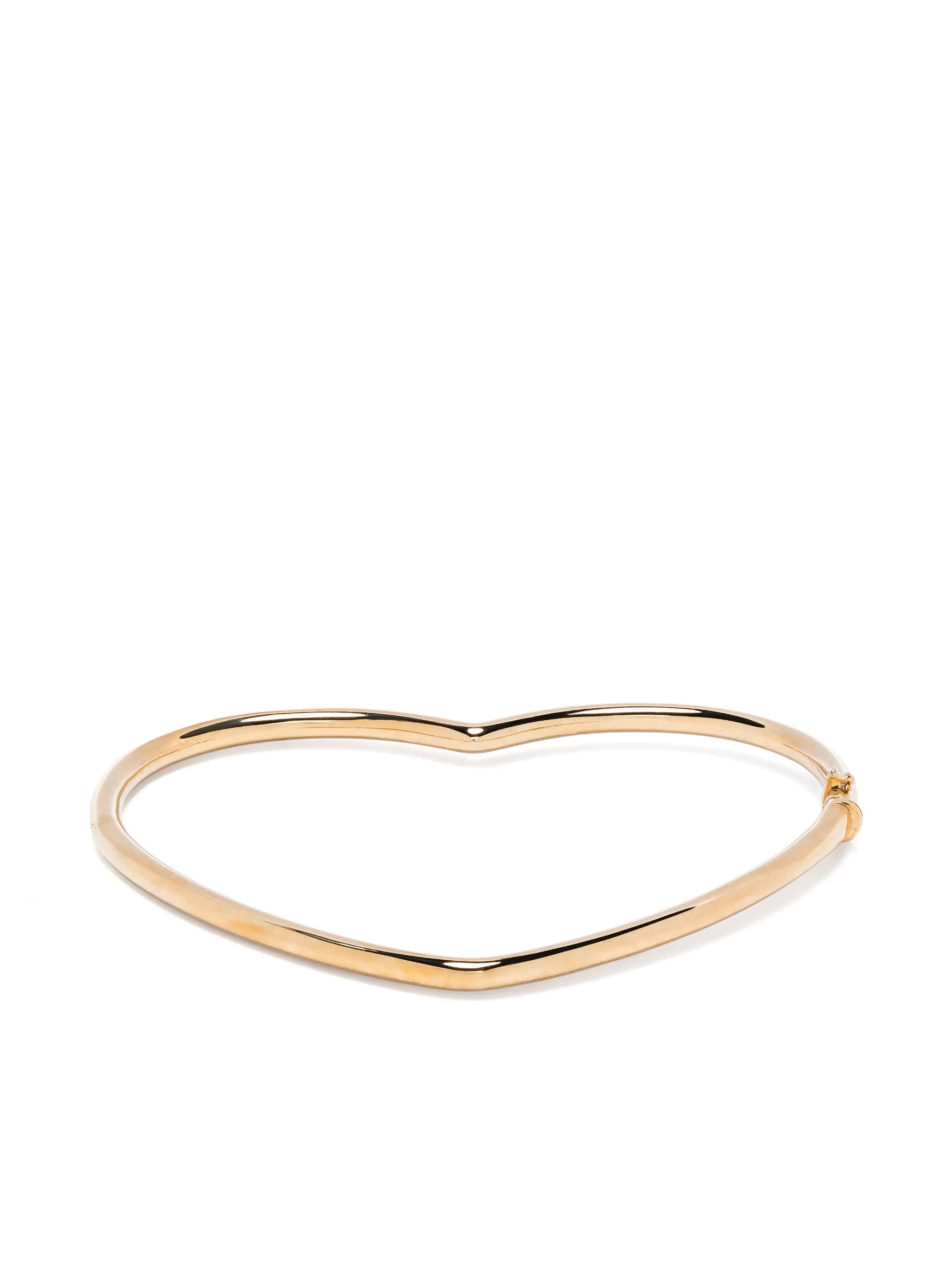 9kt yellow gold Jonc Coeur Lisse Or Jaune bangle bracelet