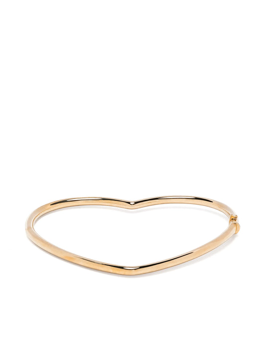 9kt yellow gold Jonc Coeur Lisse Or Jaune bangle bracelet