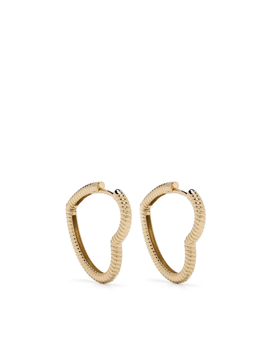 9kt yellow gold Coeur Heart hoop earrings