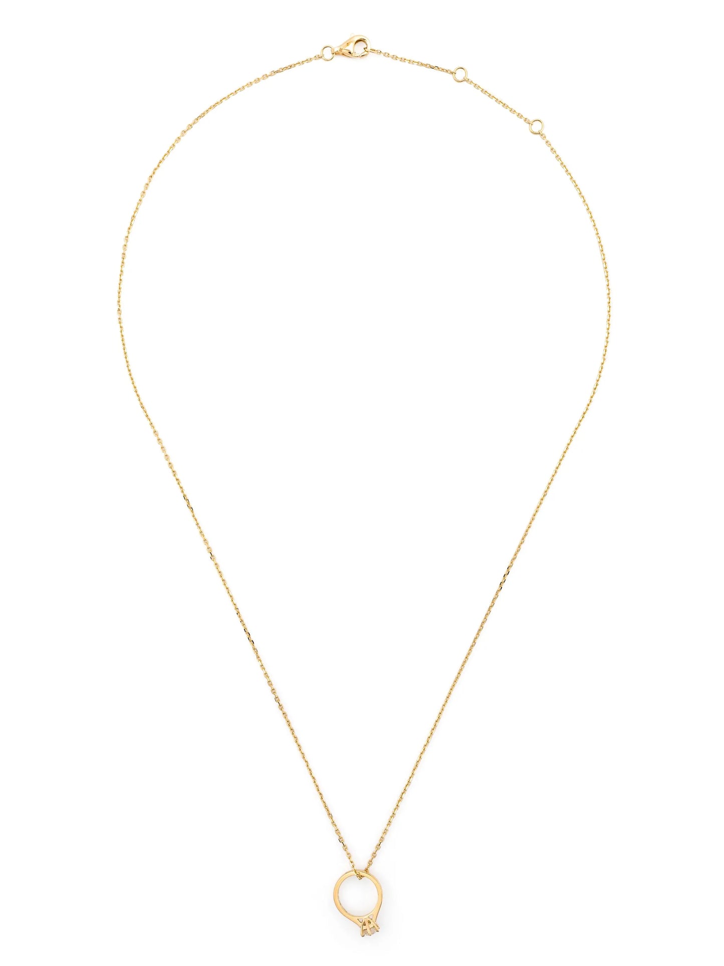18kt yellow gold Pendentif Fiançailles diamond necklace