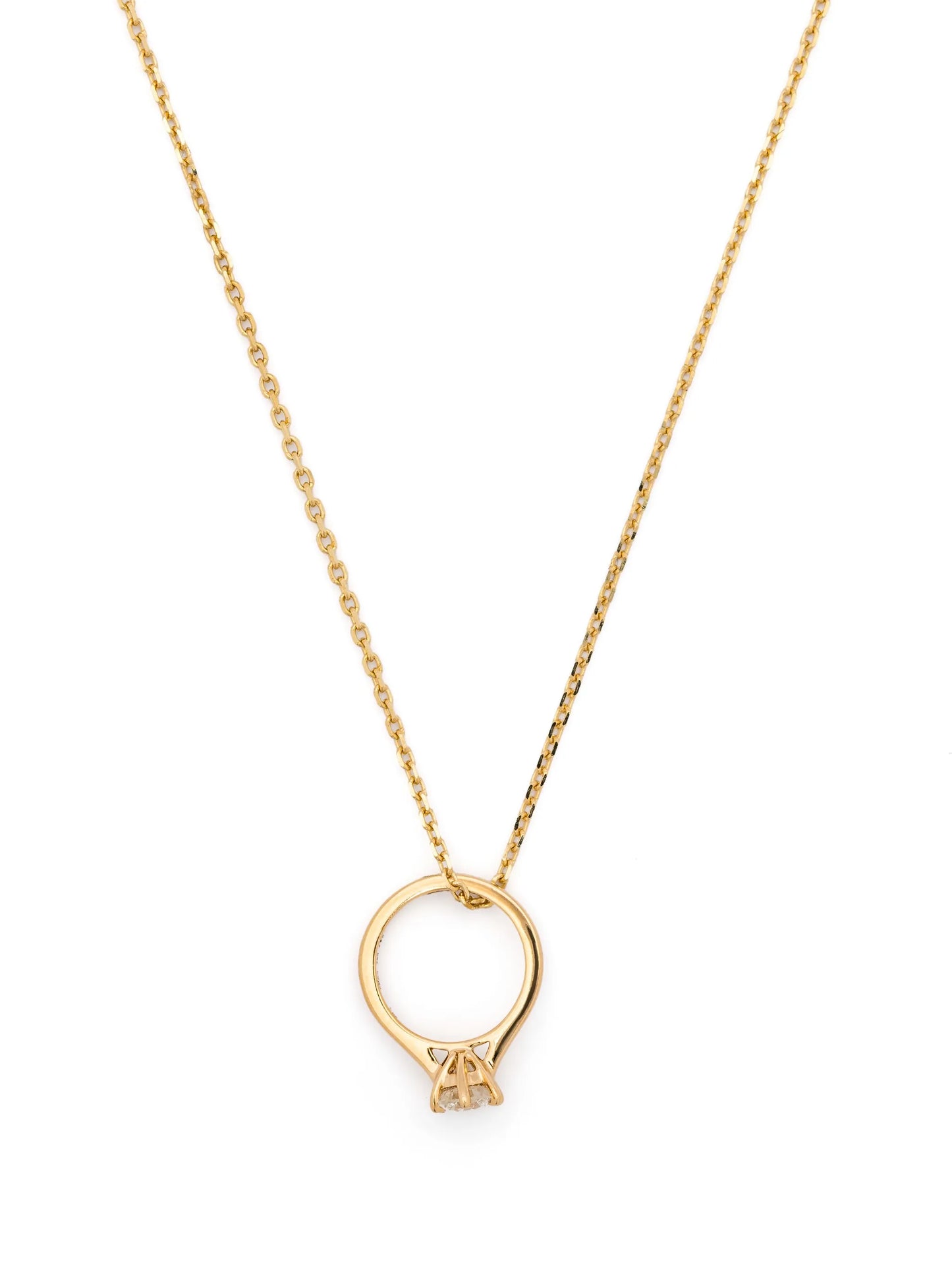 18kt yellow gold Pendentif Fiançailles diamond necklace