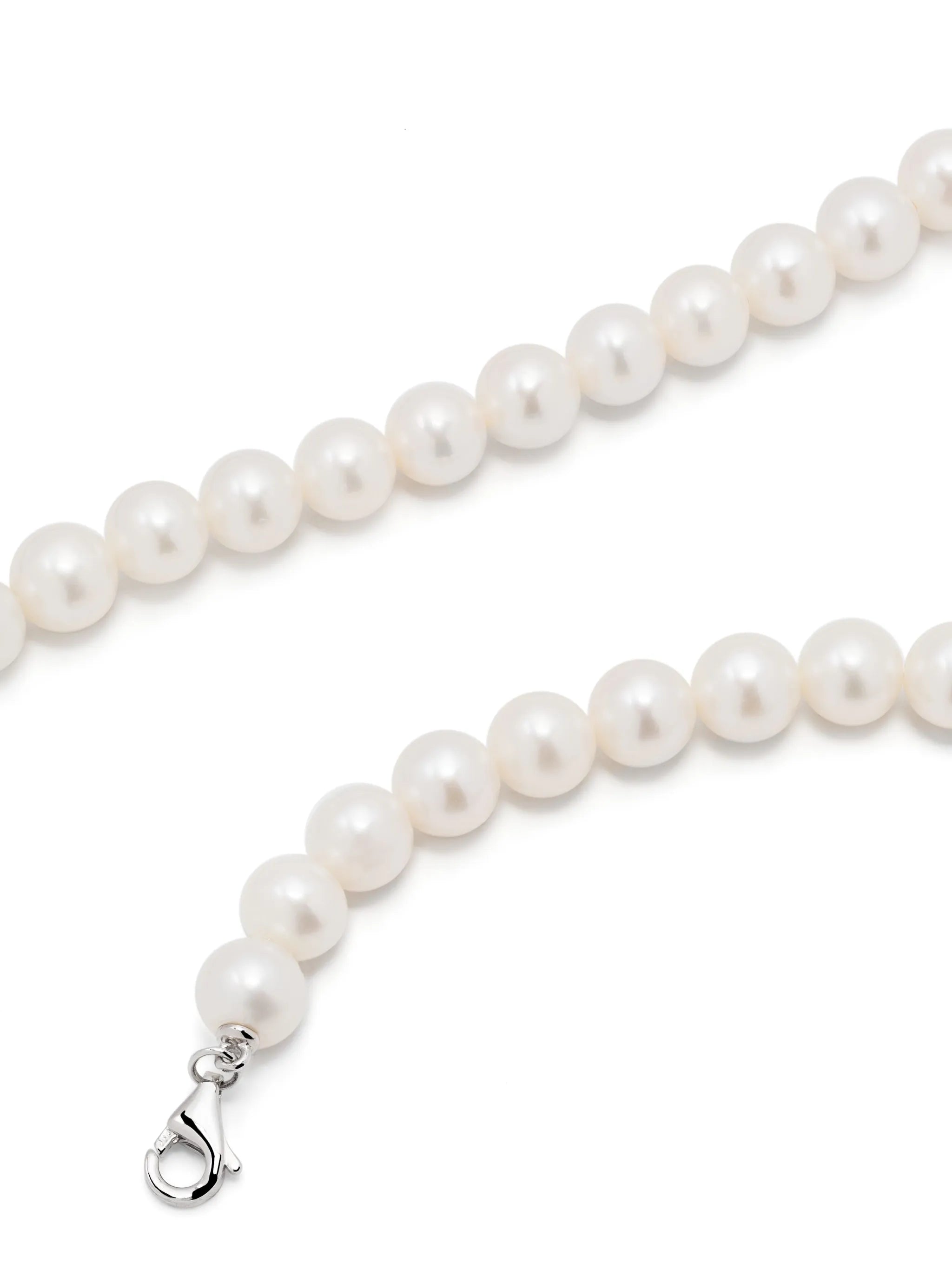 18kt white gold Collier Perles pearl and emerald choker