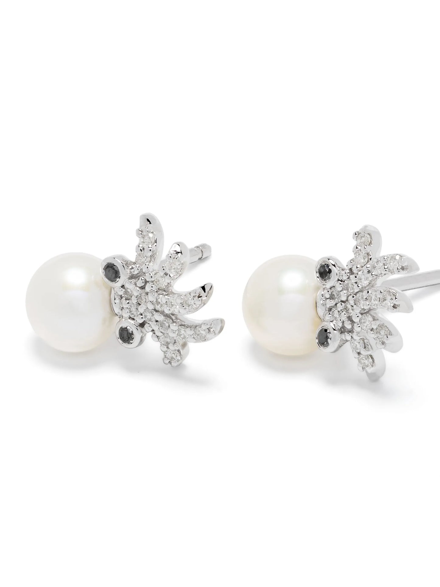 9kt white gold Paire De Puces Octopuss Or Blanc diamond earrings