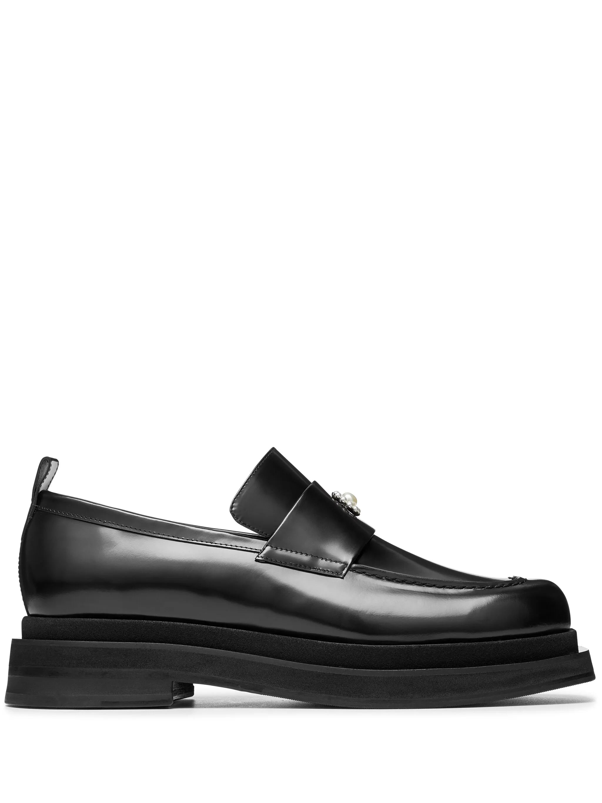 Heart-toe leather loafers