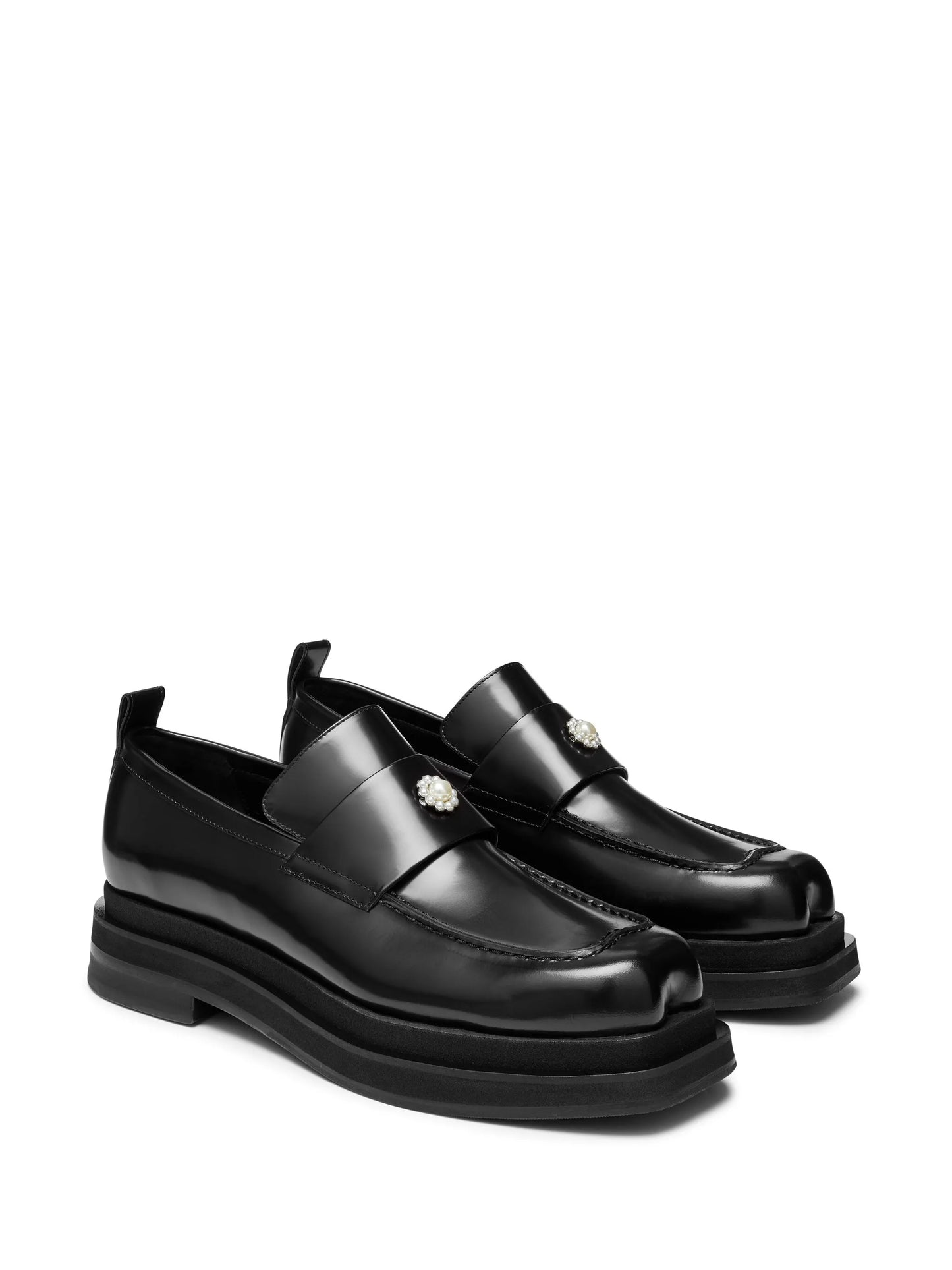 Heart-toe leather loafers