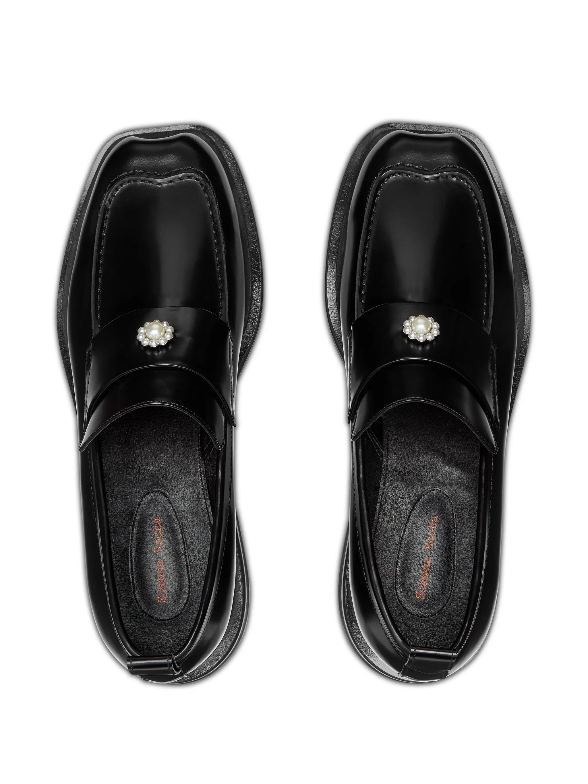 Heart-toe leather loafers