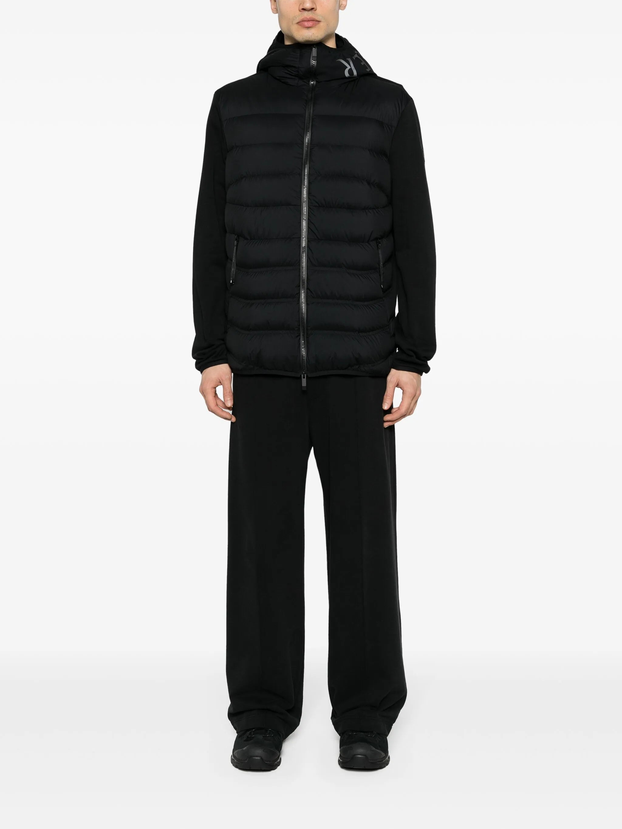 panelled hooded jacket