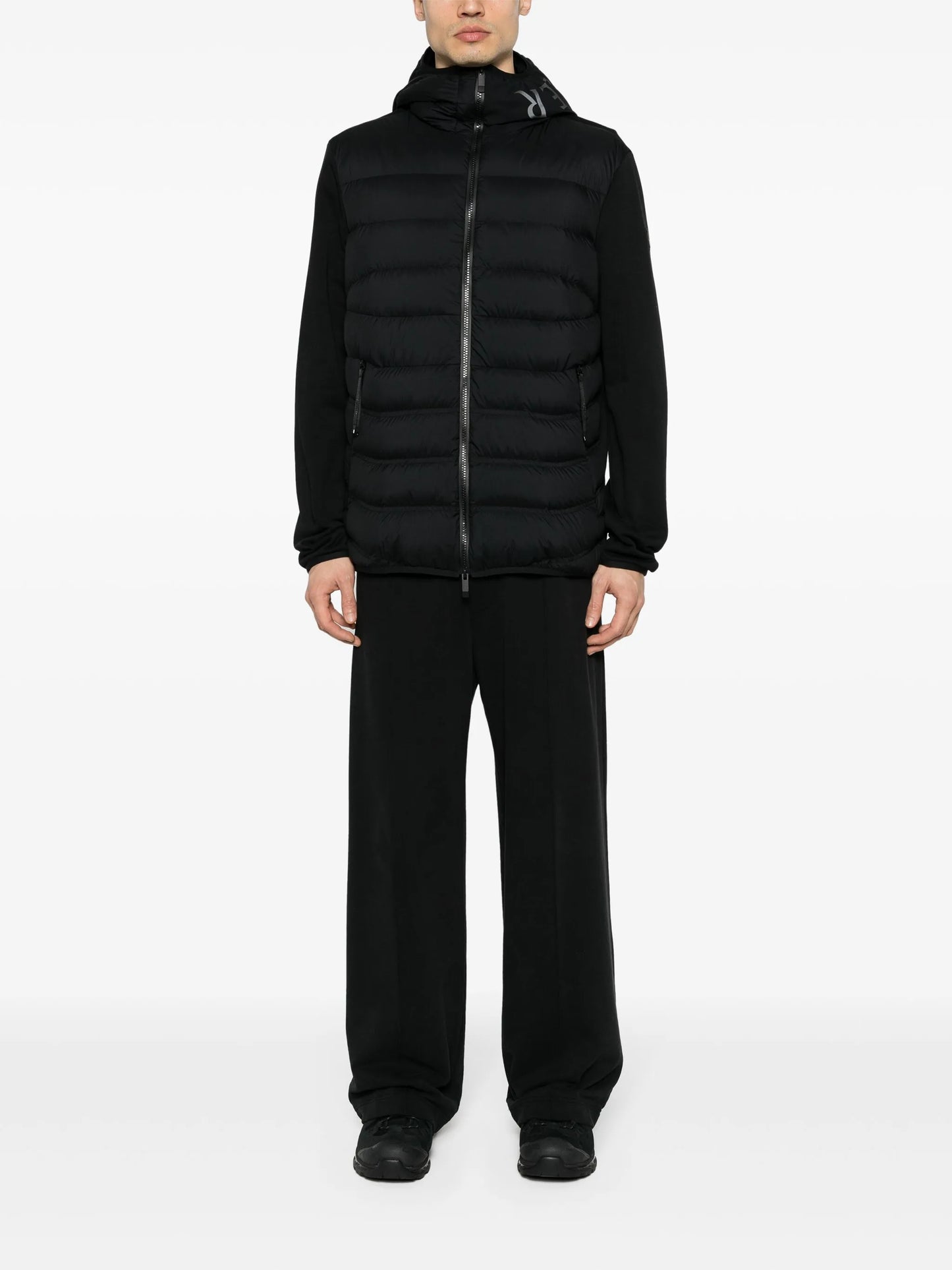 panelled hooded jacket